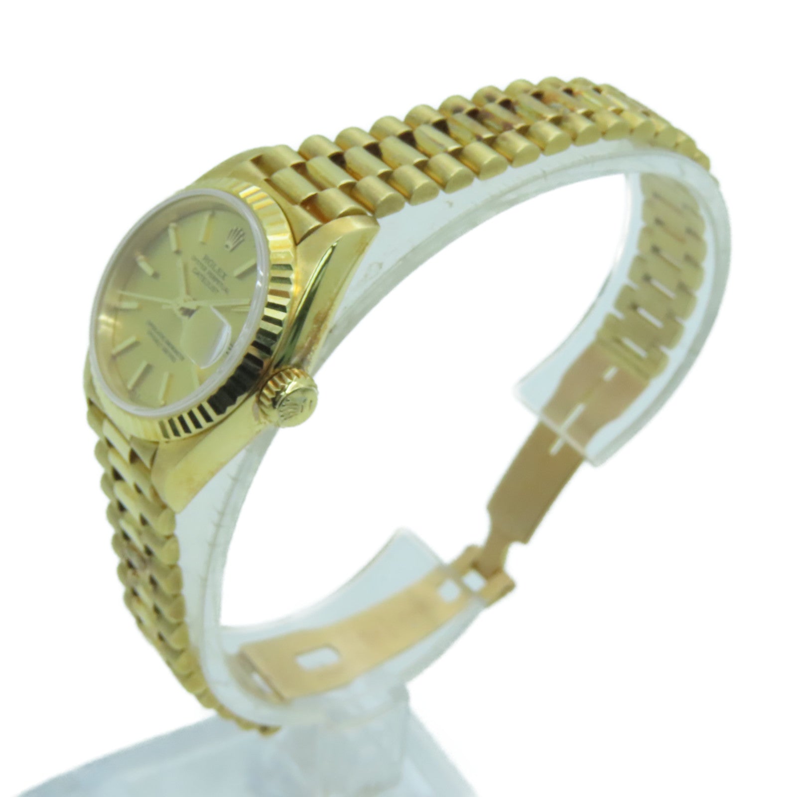ROLEX Datejust 18K黃金/不鏽鋼手錶自動機芯金色