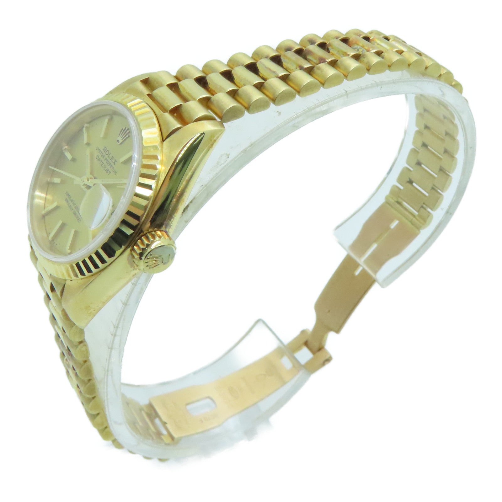 ROLEX Datejust 18K黃金/不鏽鋼手錶自動機芯金色