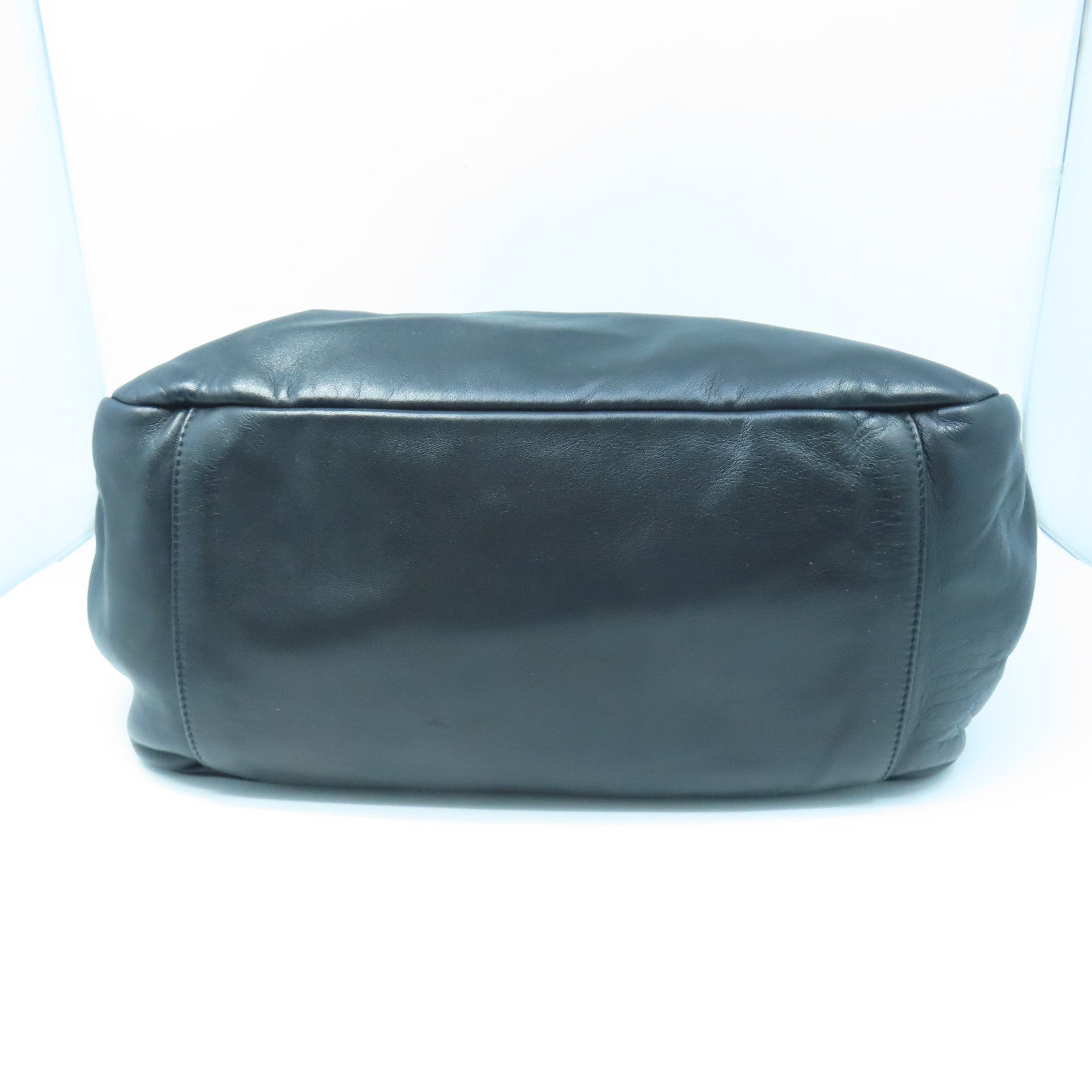 CHANEL Sheepskin Leather Chain Shoulder Silver Buckle Chain Shoulder Bag Black