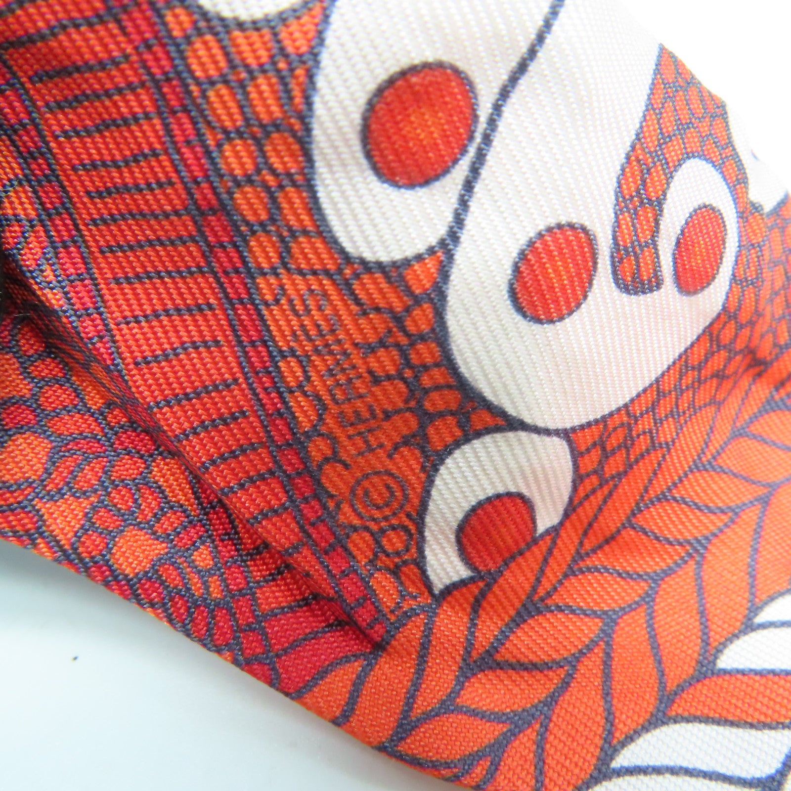 HERMES Silk Twilly Scarf Red