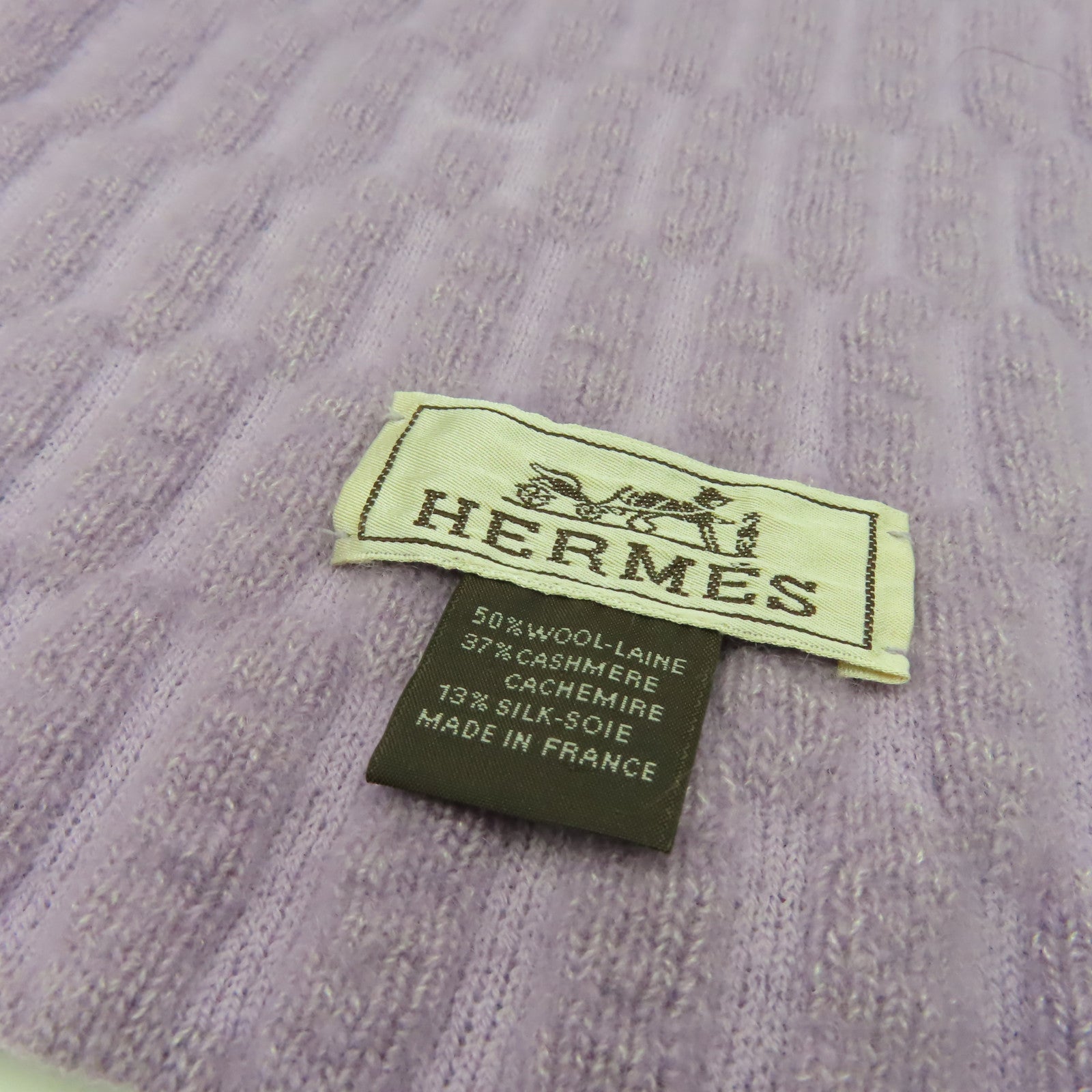 HERMES 羊毛/羊絨Scarf圍巾淺紫色