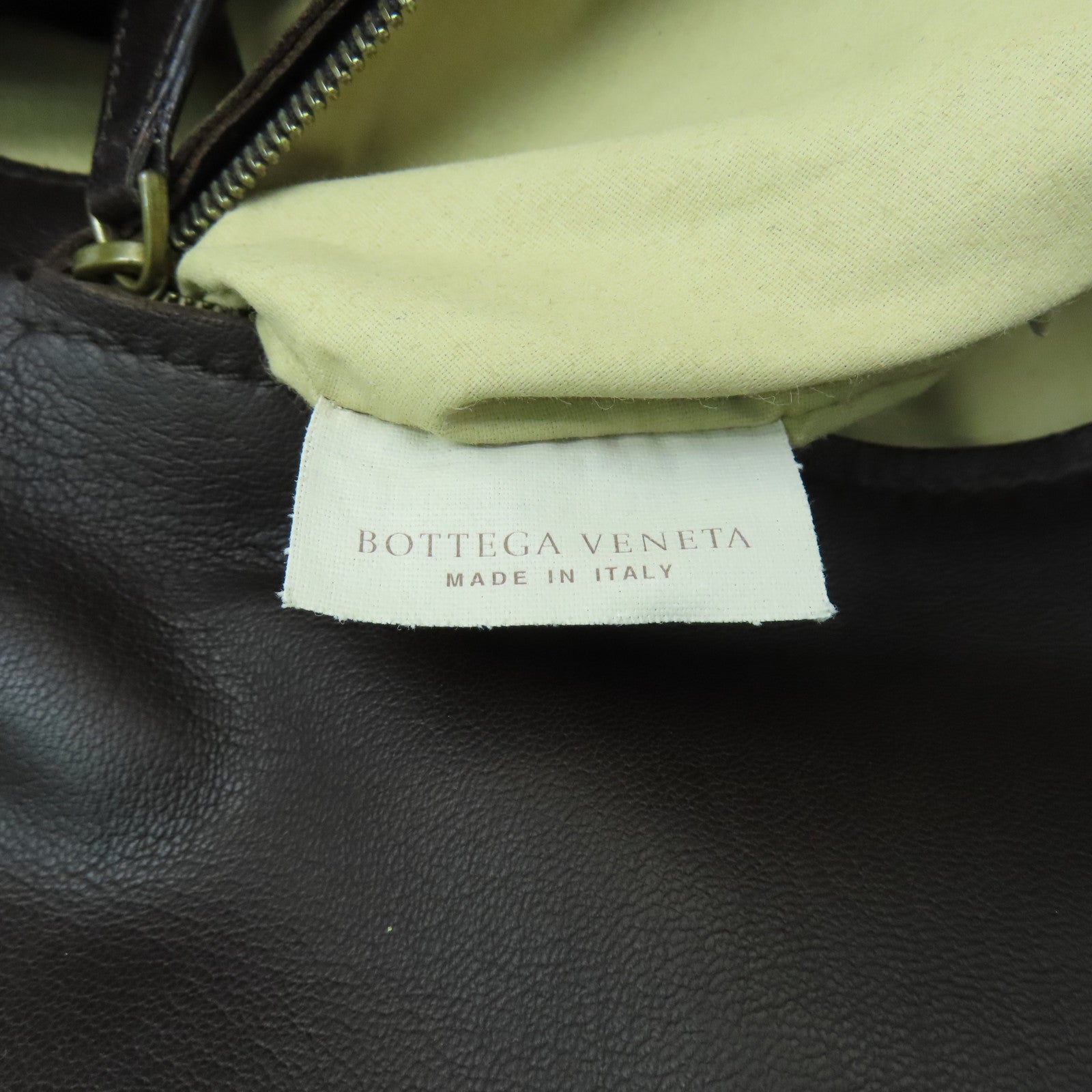 BOTTEGA VENETA 织纹皮革Hand Bag金扣手挽肩背两用袋啡色