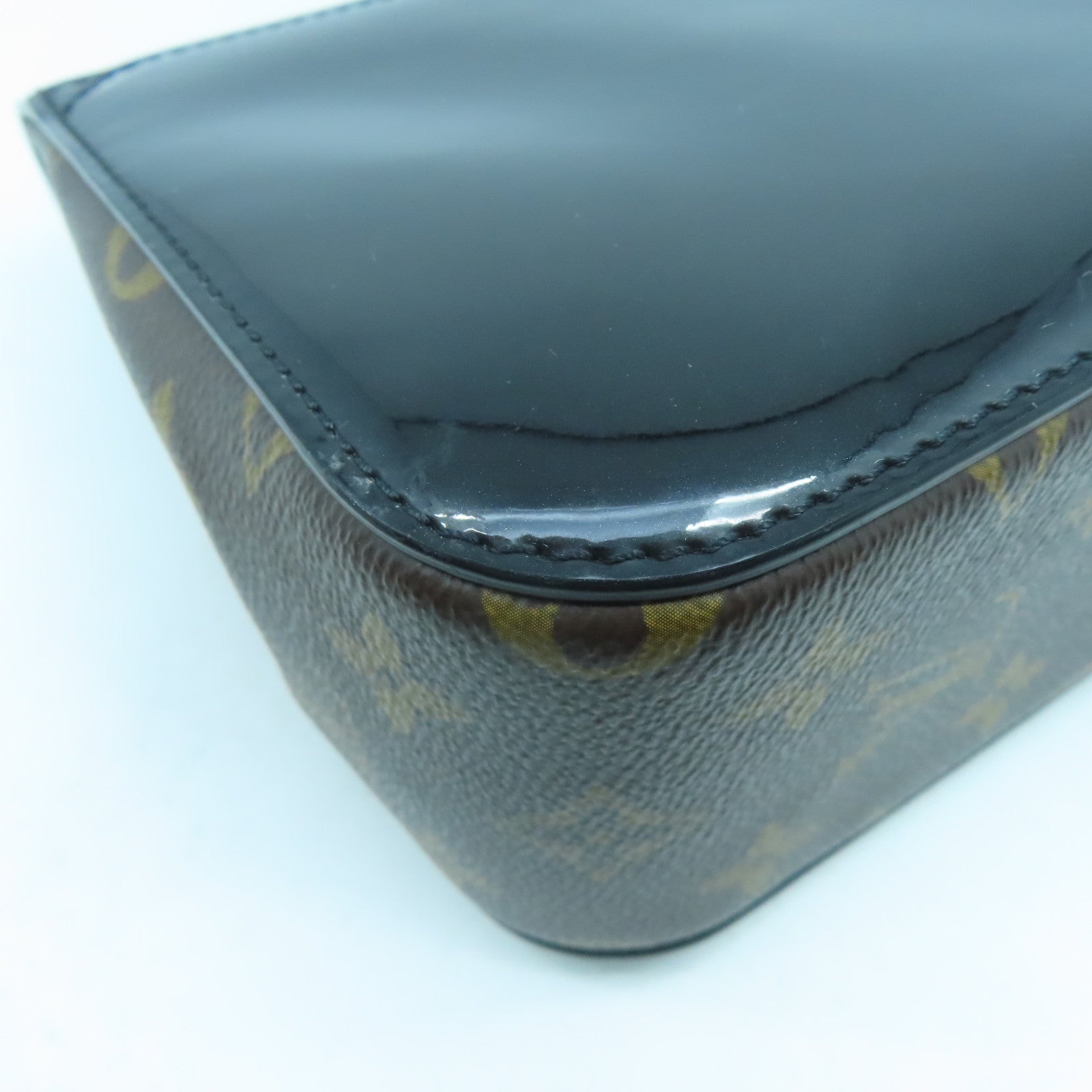 LOUIS VUITTON Monogram Vernis CherryWood BB金扣手挽肩背兩用袋黑色