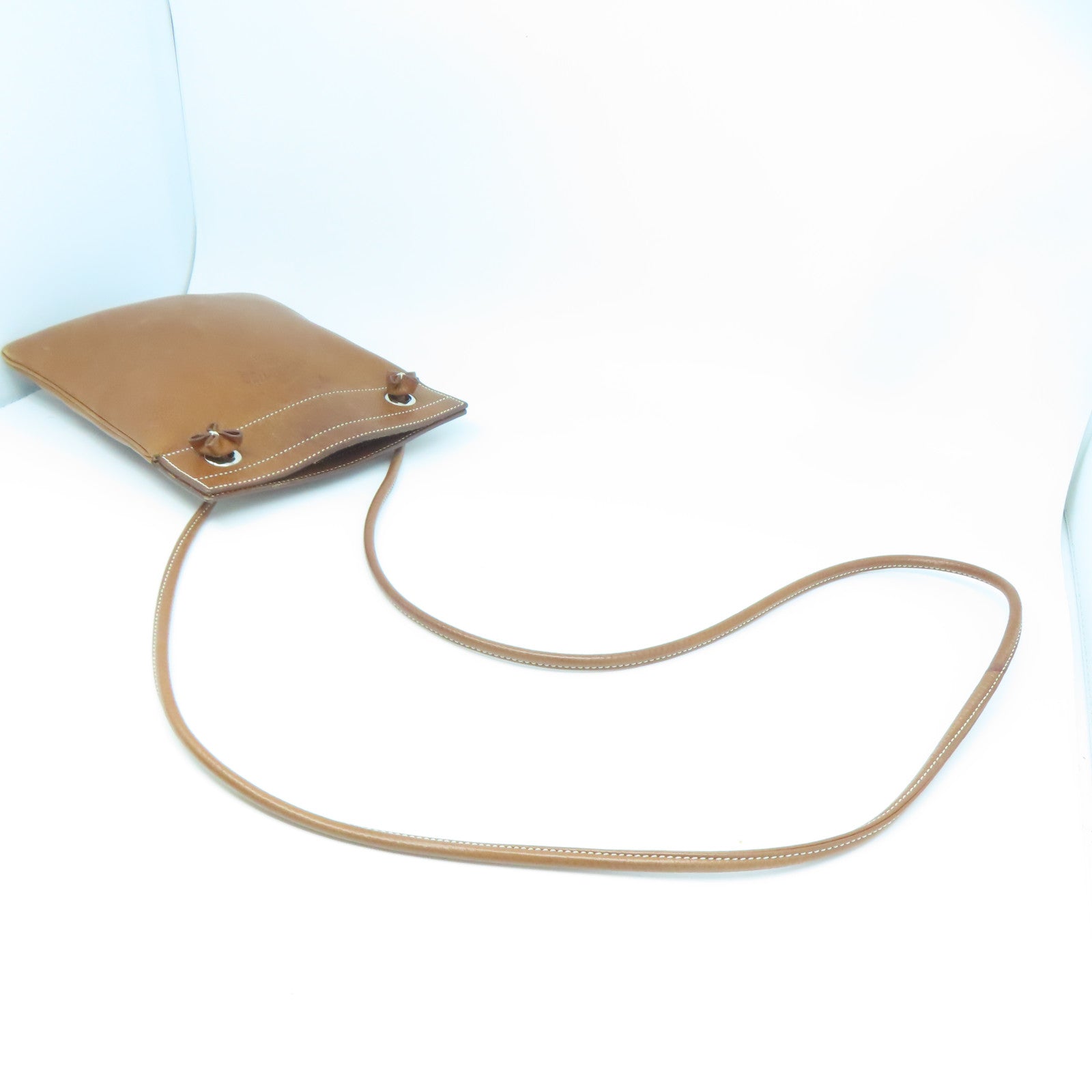 HERMES Barenia Faubourg皮革Aline Mini銀扣肩背袋啡色