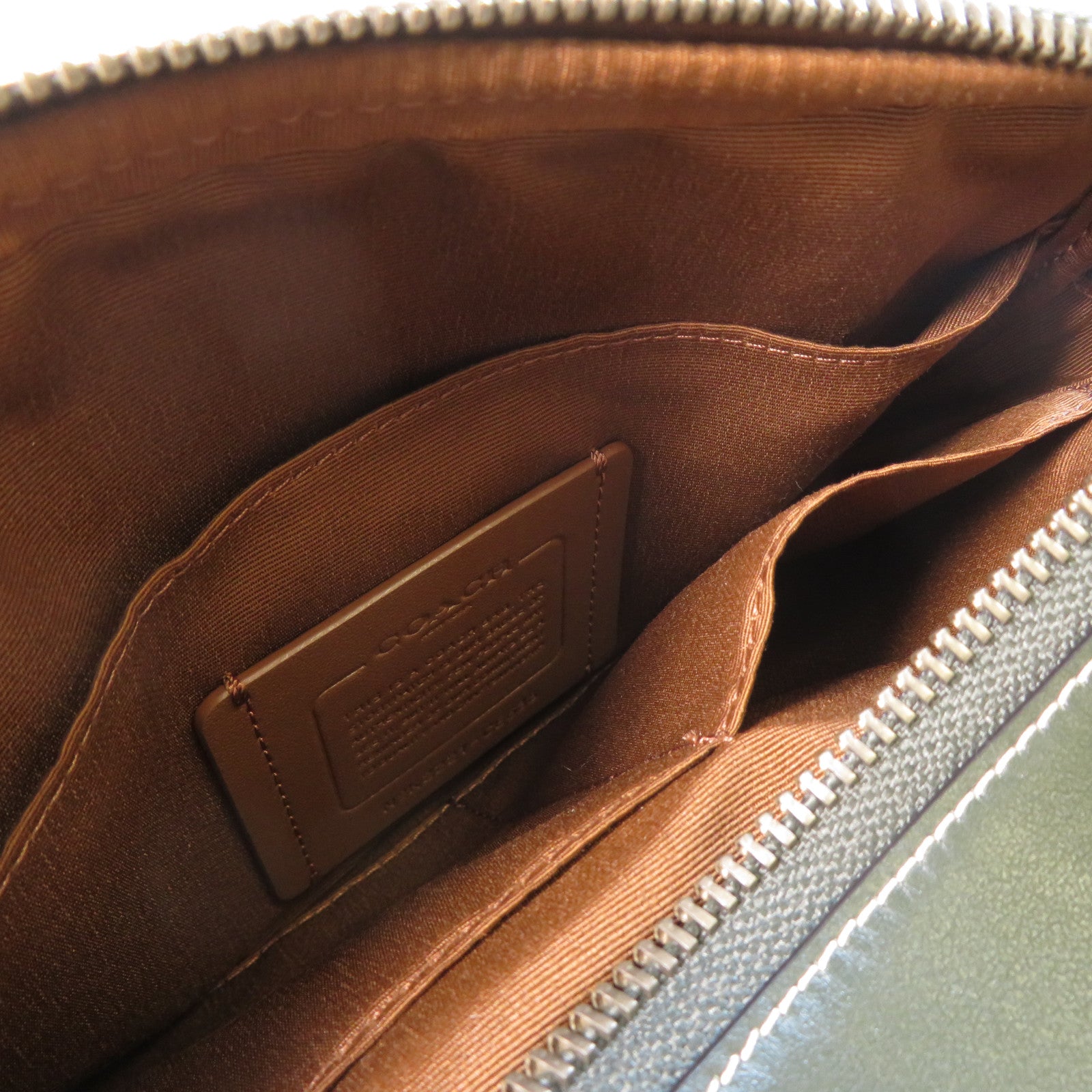 COACH PVC塗層帆布Shoulder Bag肩背袋啡色/綠色
