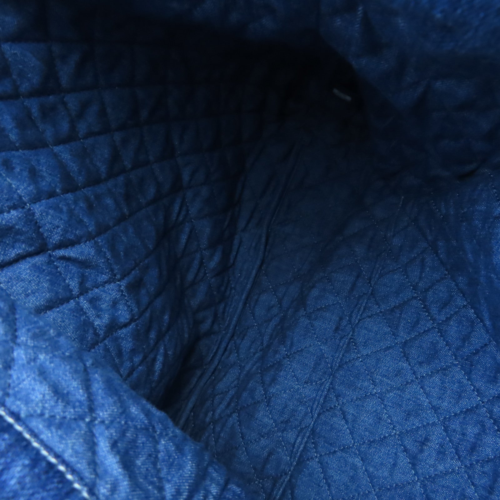 CHANEL 牛仔布Shoulder Tote銀扣鏈帶肩背袋藍色