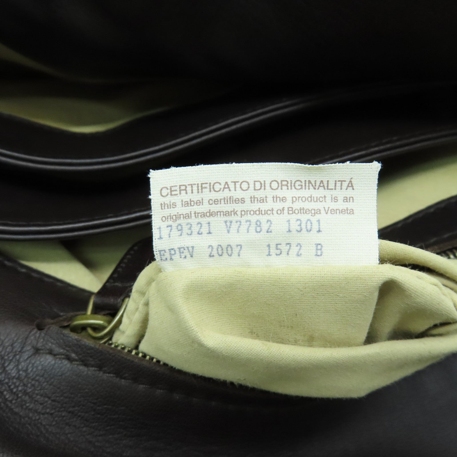 BOTTEGA VENETA 织纹皮革Hand Bag金扣手挽肩背两用袋啡色