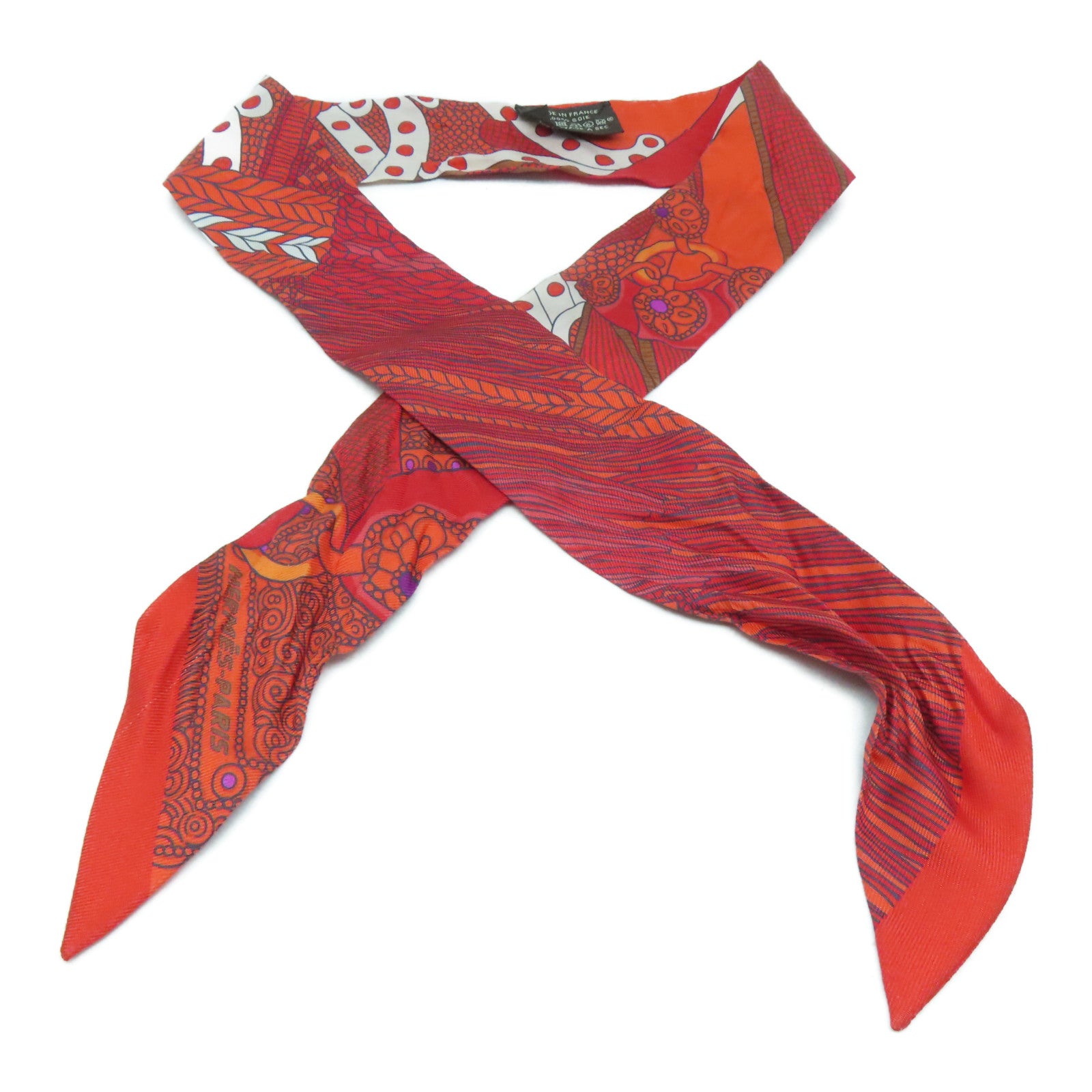 HERMES Silk Twilly Scarf Red