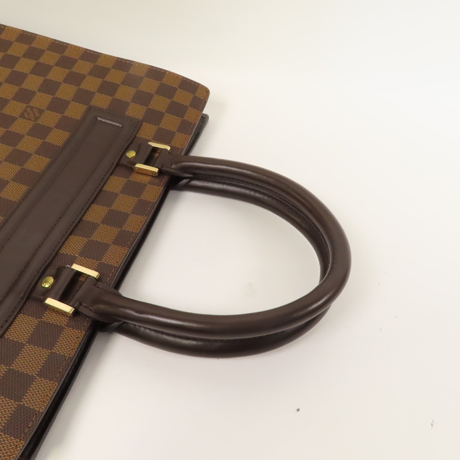 LOUIS VUITTON Damier Ebene Venice金扣手挽袋啡色
