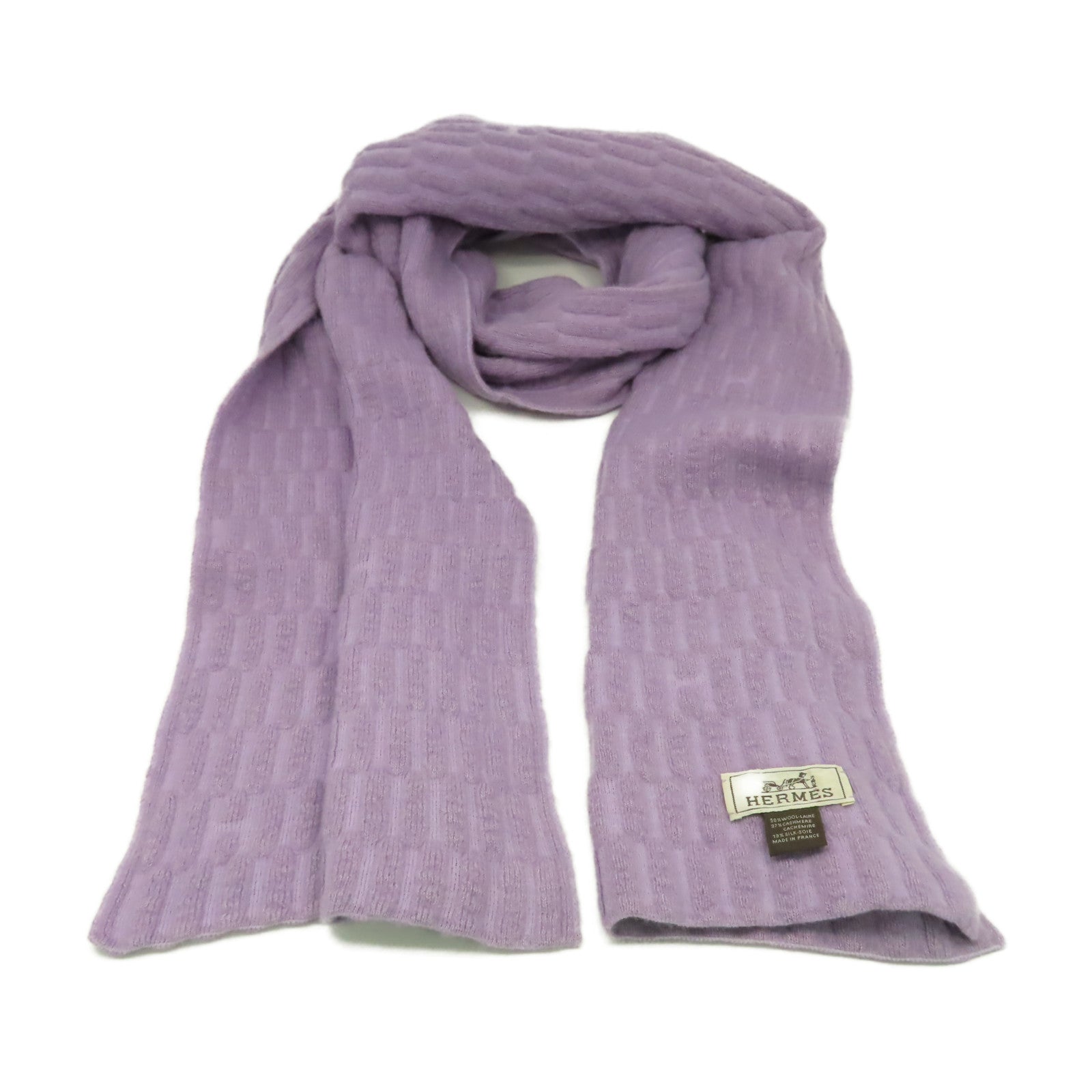 HERMES 羊毛/羊絨Scarf圍巾淺紫色