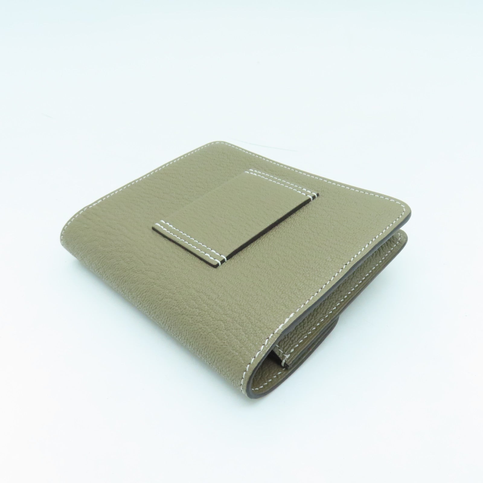 HERMES 【激減優惠】Chevre皮革Roulis Slim銀扣錢包大象灰