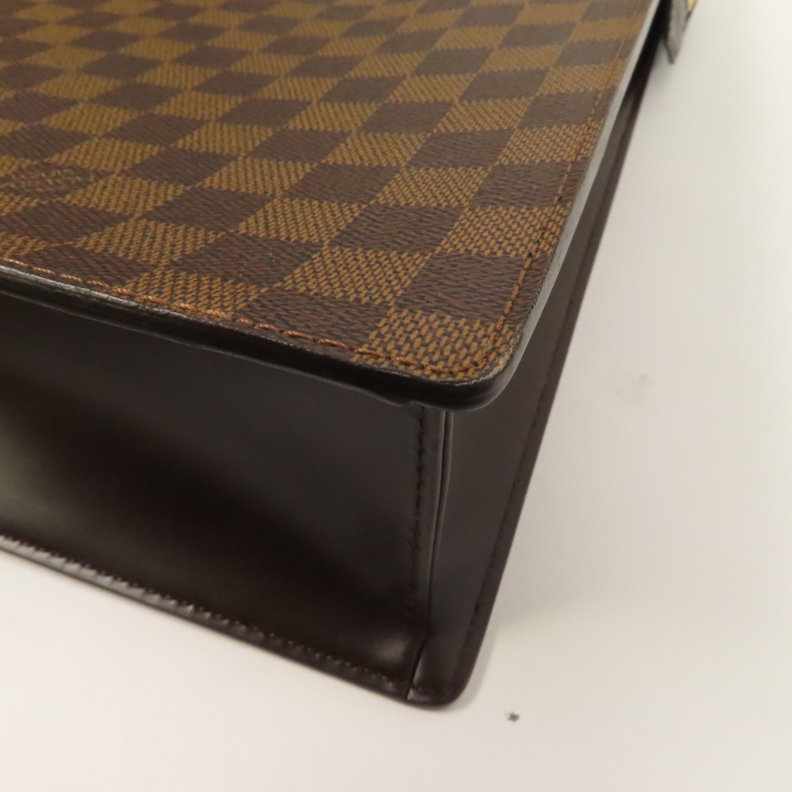 LOUIS VUITTON Damier Ebene Venice金扣手挽袋啡色