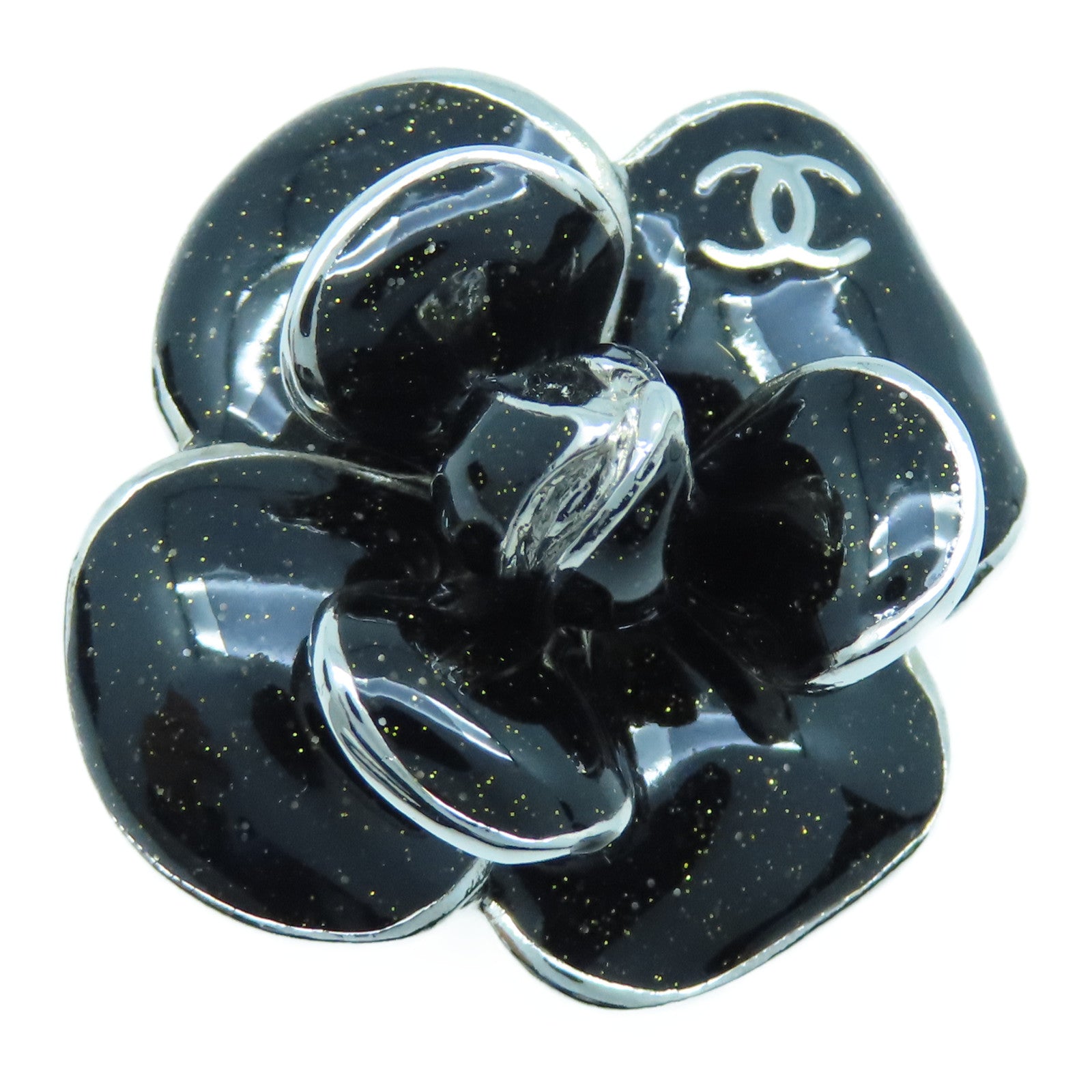 CHANEL 金属Metal Ring戒指黑色银色US#6.75