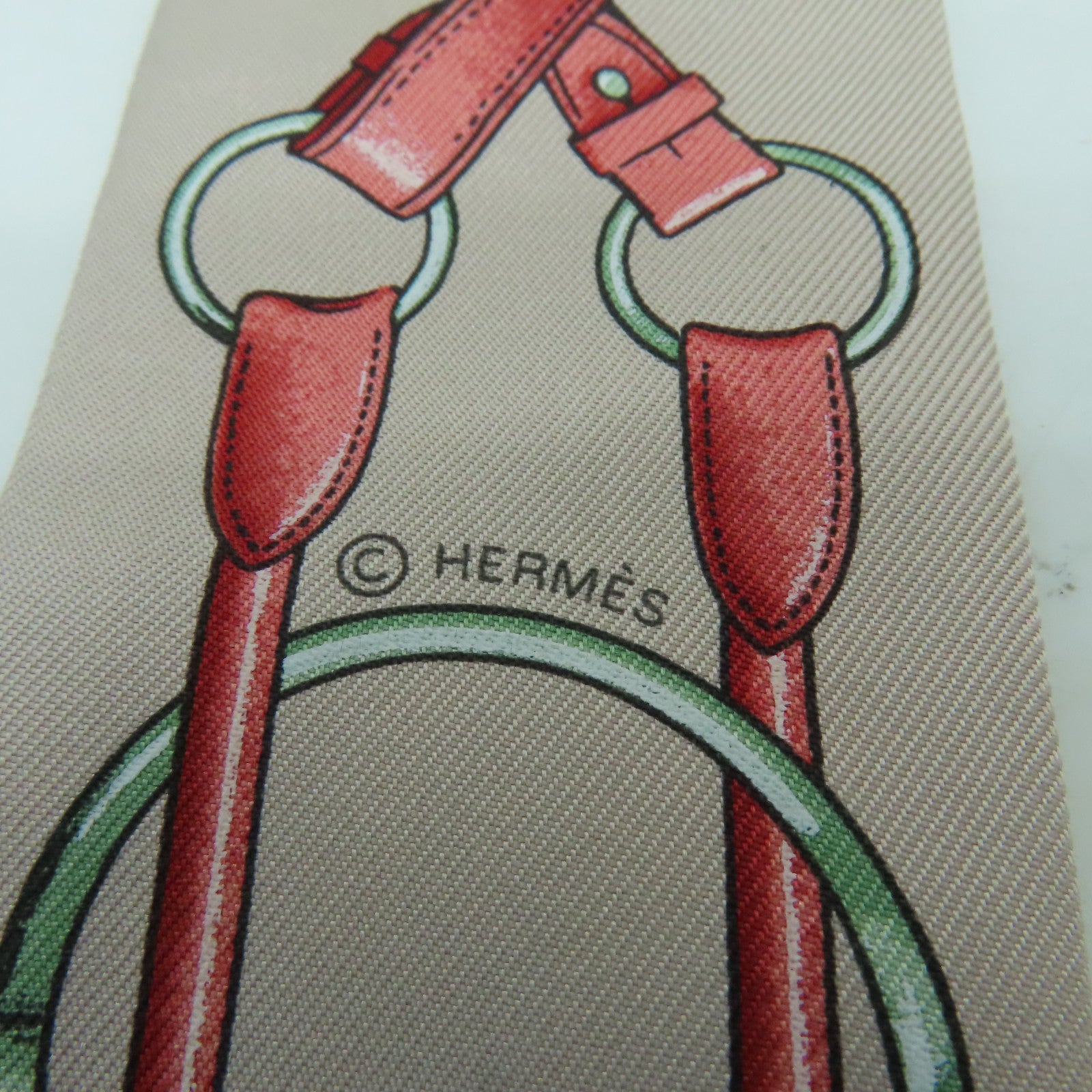 HERMES 絲質Twilly絲巾紅色/藍色/米色/黃色
