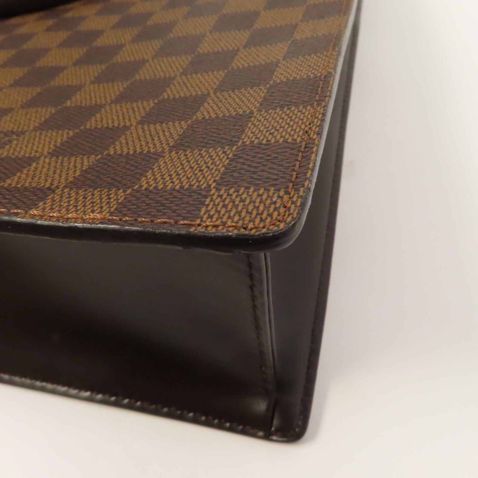 LOUIS VUITTON Damier Ebene Venice金扣手挽袋啡色