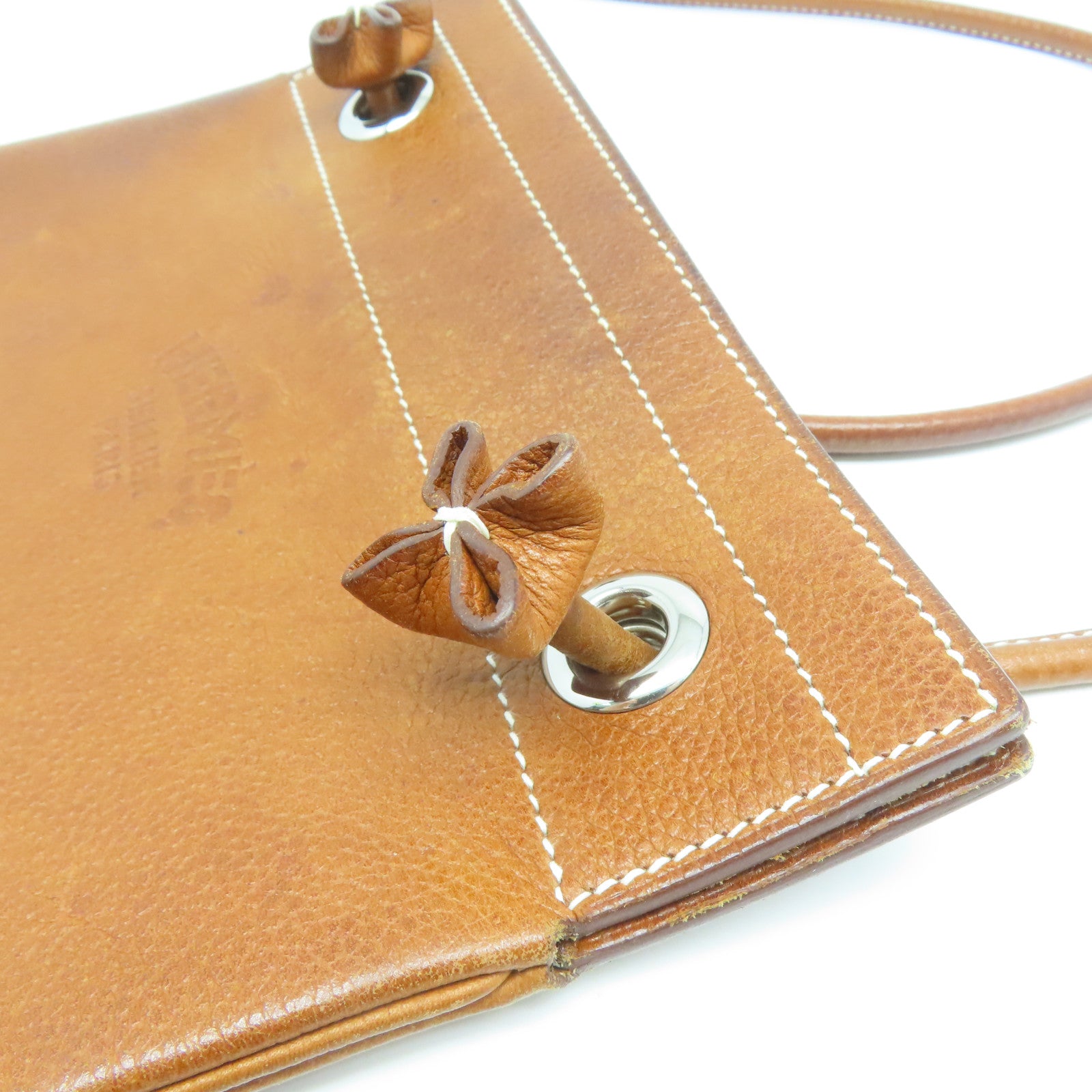 HERMES Barenia Faubourg皮革Aline Mini銀扣肩背袋啡色