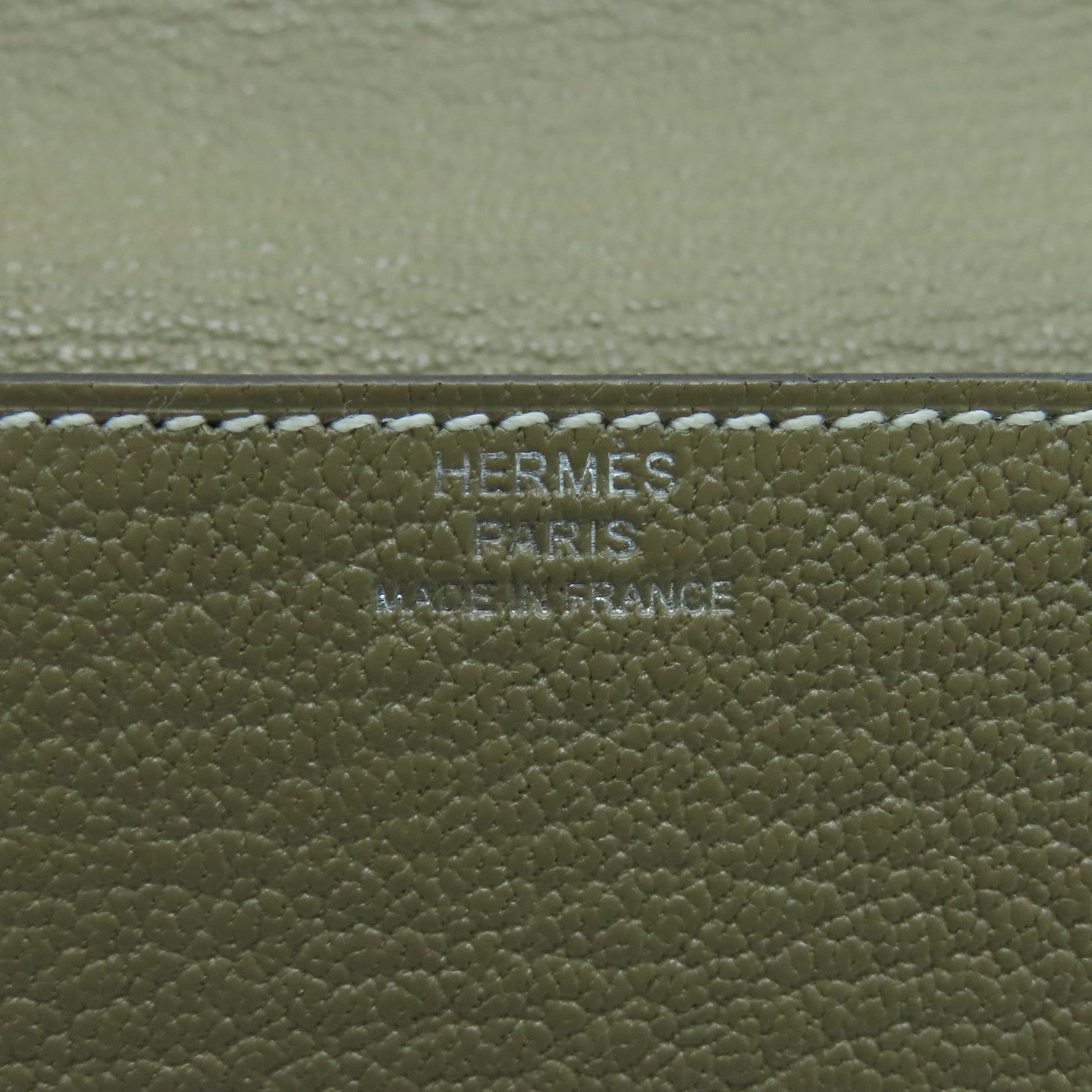 HERMES 【激減優惠】Chevre皮革Roulis Slim銀扣錢包大象灰