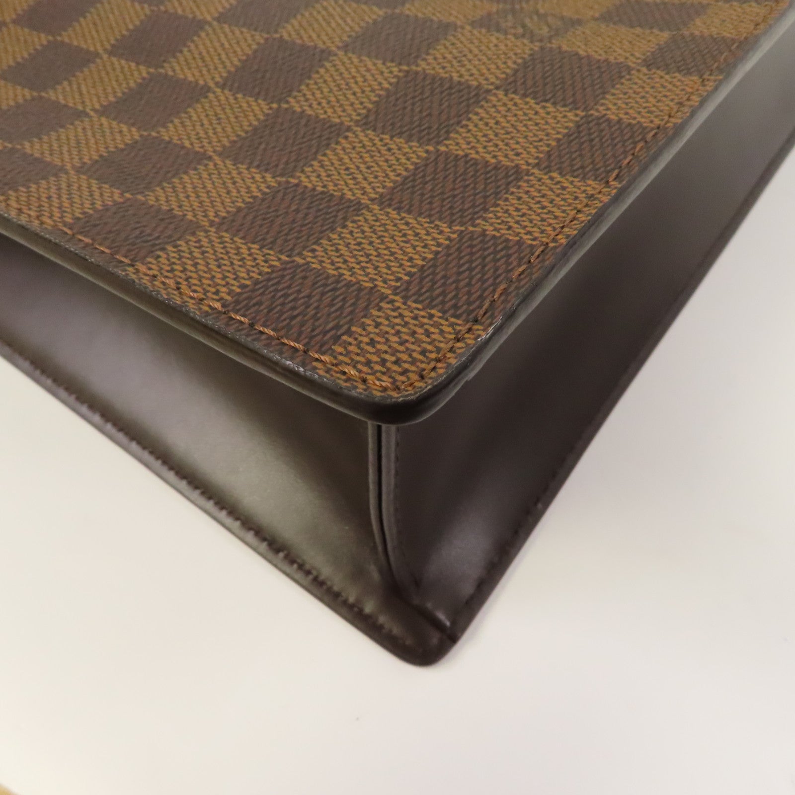 LOUIS VUITTON Damier Ebene Venice金扣手挽袋啡色
