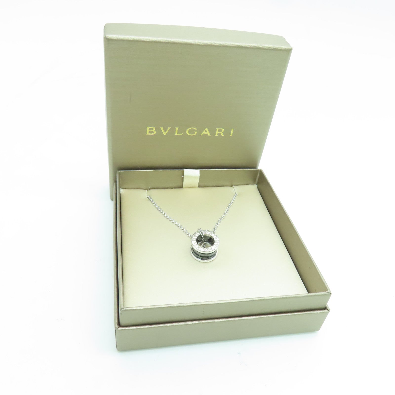BVLGARI 925純銀B.Zero Necklace銀扣項鍊黑色