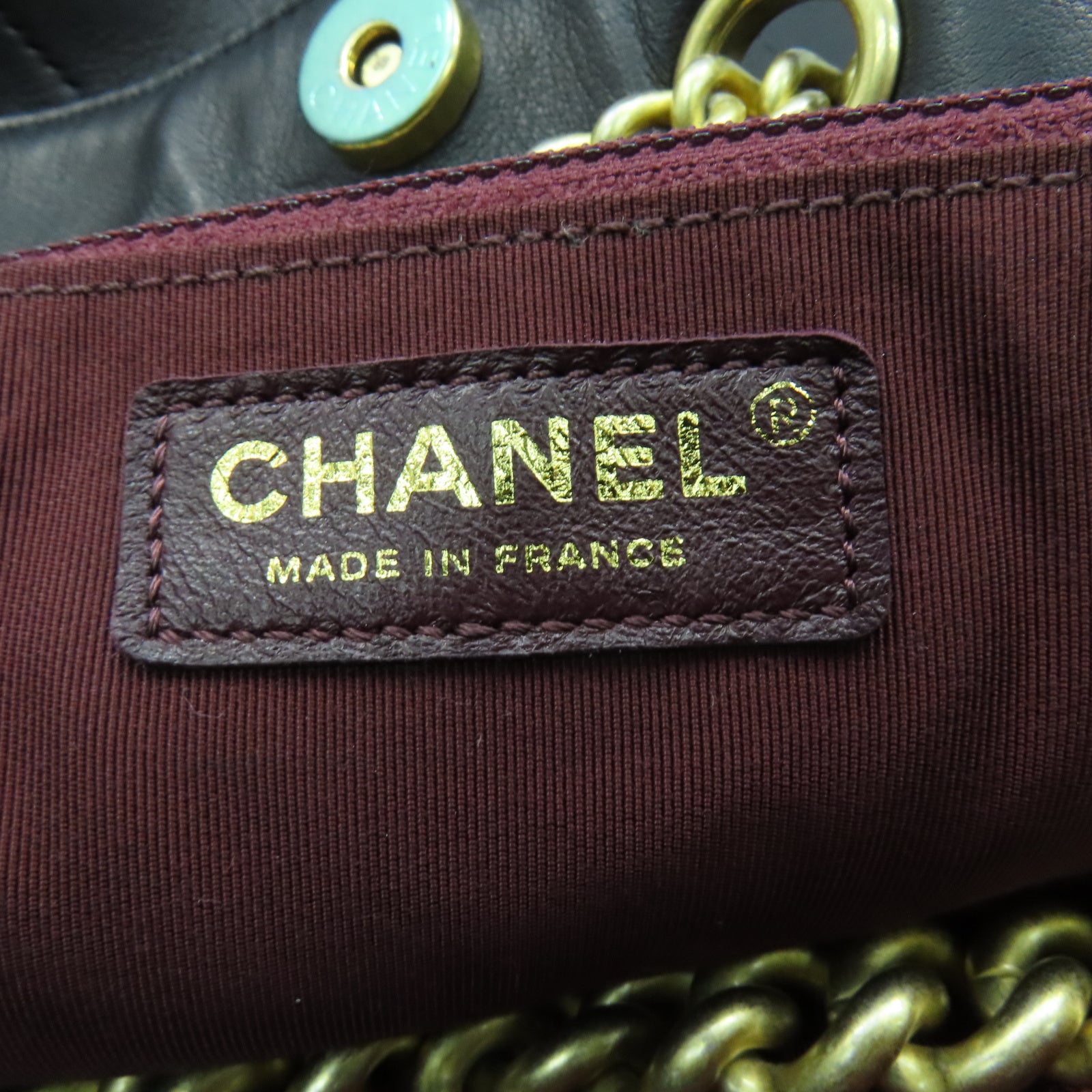CHANEL 菱格牛皮皮革Shoulder Bag金扣手挽肩背兩用袋黑色