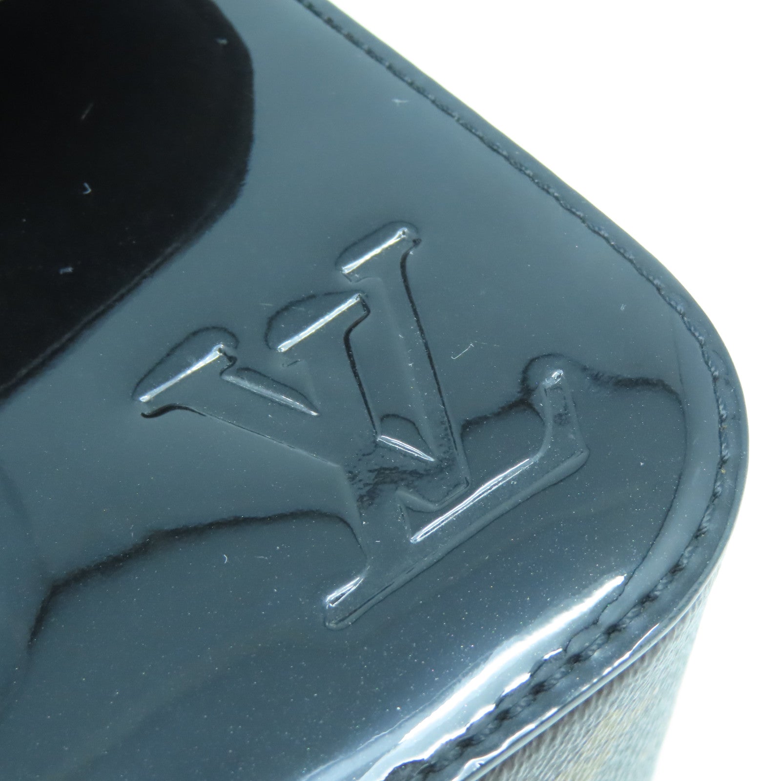 LOUIS VUITTON Monogram Vernis CherryWood BB金扣手挽肩背兩用袋黑色