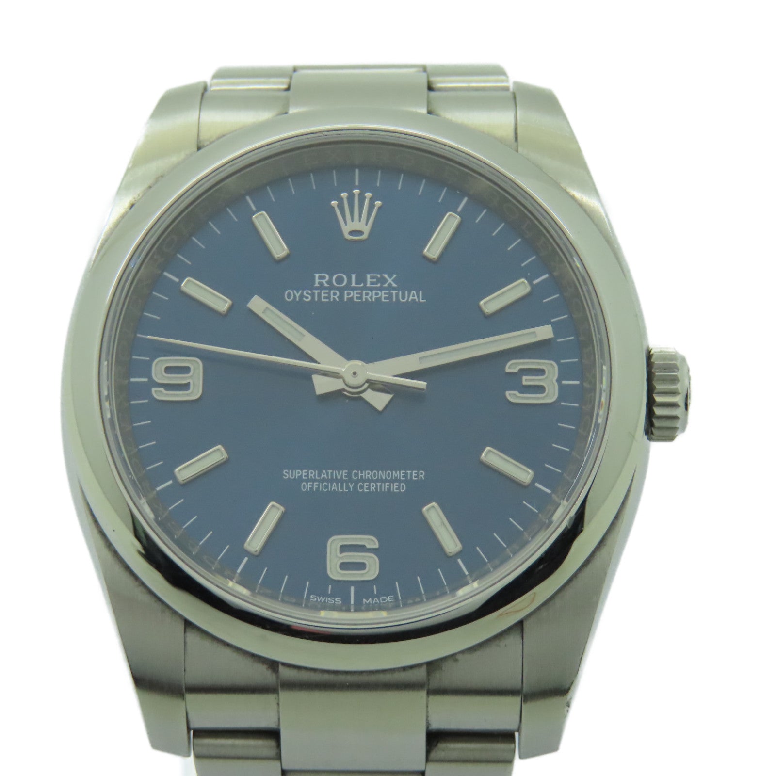 ROLEX Oyster Perpetual不鏽鋼手錶自動機芯藍色