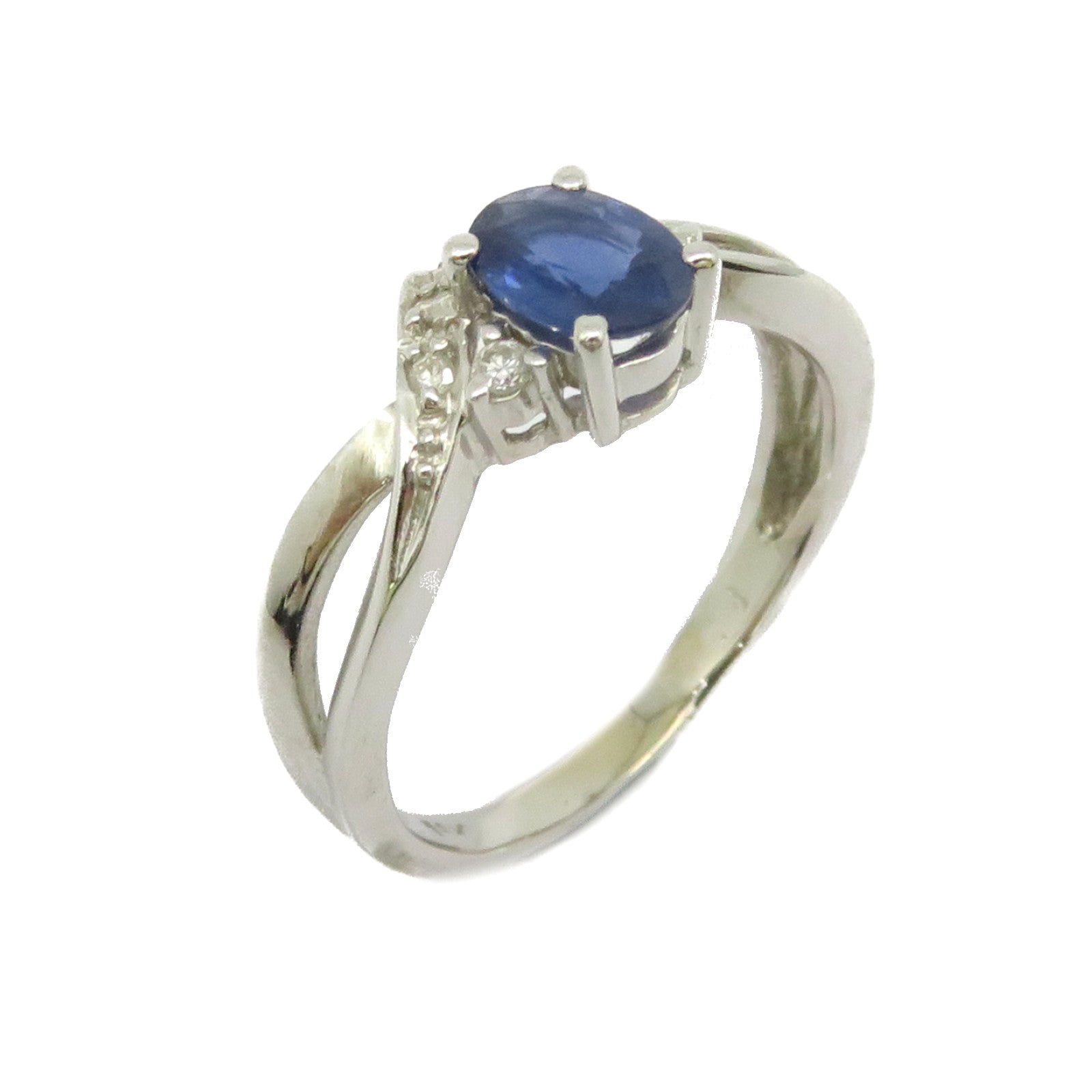 JEWELRY 【激減優惠】18K白金Sapphire Ring藍寶石戒指US#5.25