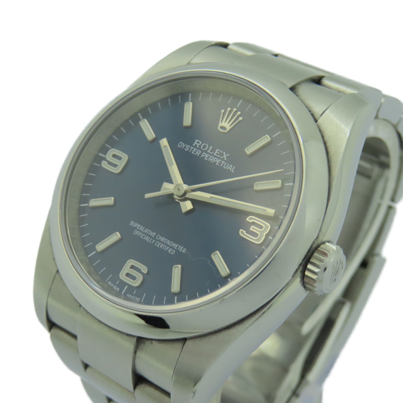 ROLEX Oyster Perpetual不鏽鋼手錶自動機芯藍色