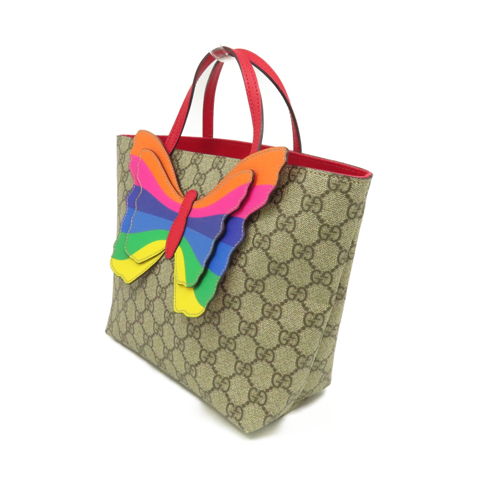 GUCCI 塗層帆布Hand Bag手挽袋啡色/紅色