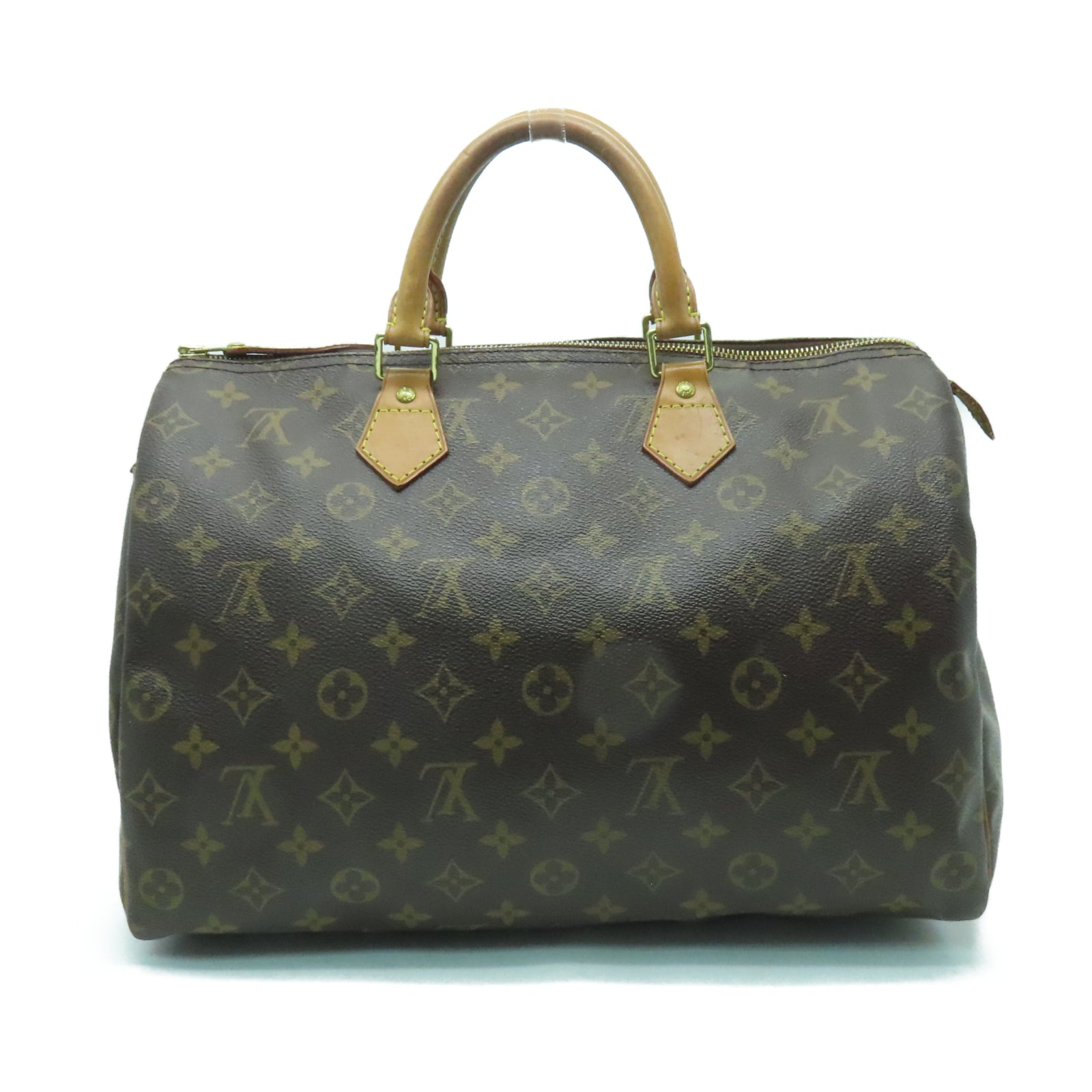 LOUIS VUITTON Monogram Speedy 35金扣手挽袋啡色