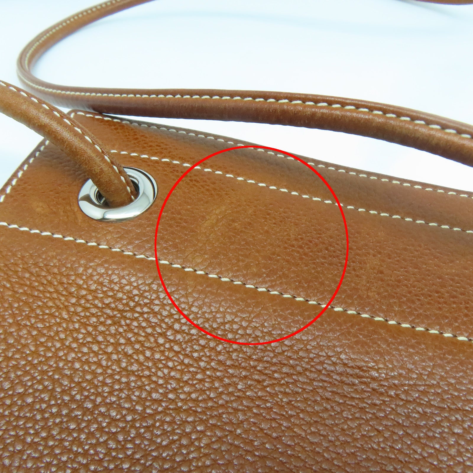 HERMES Barenia Faubourg皮革Aline Mini銀扣肩背袋啡色
