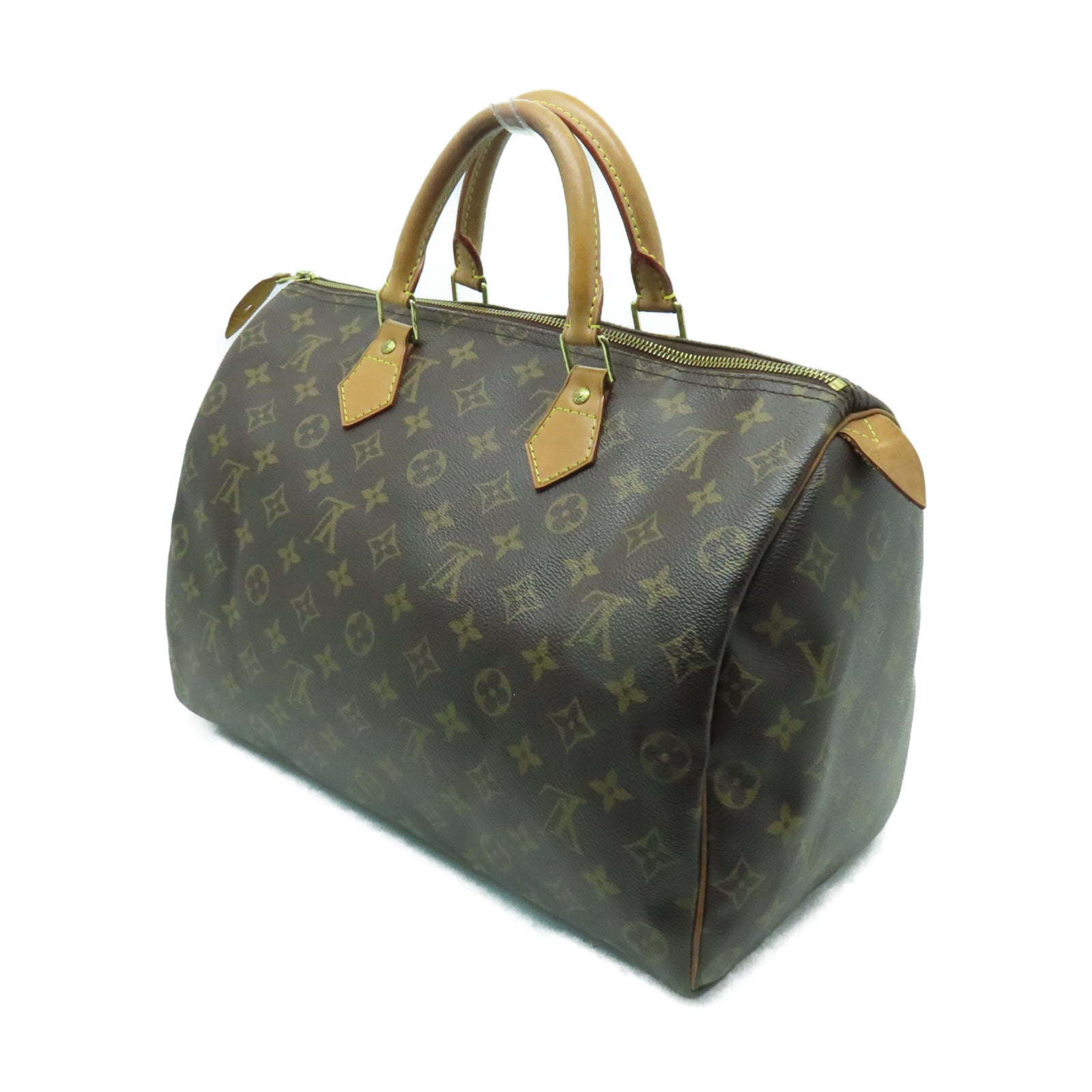 LOUIS VUITTON Monogram Speedy 35金扣手挽袋啡色
