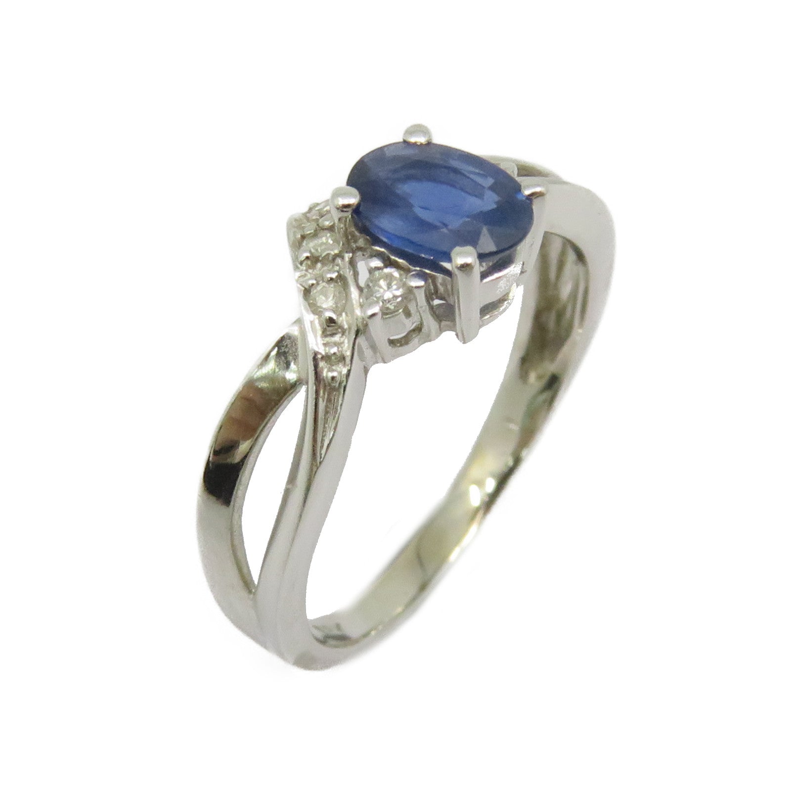 JEWELRY 【激減優惠】18K白金Sapphire Ring藍寶石戒指US#5.25