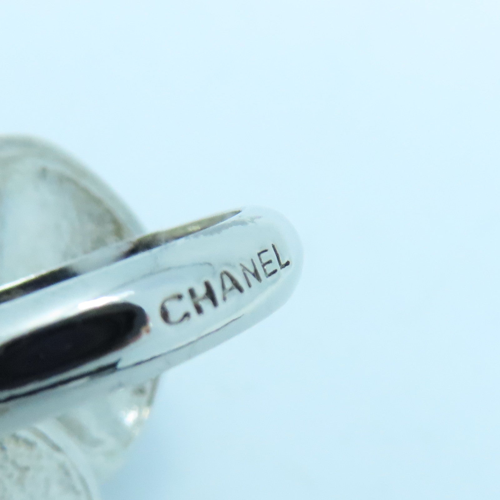 CHANEL 金属Metal Ring戒指黑色银色US#6.75