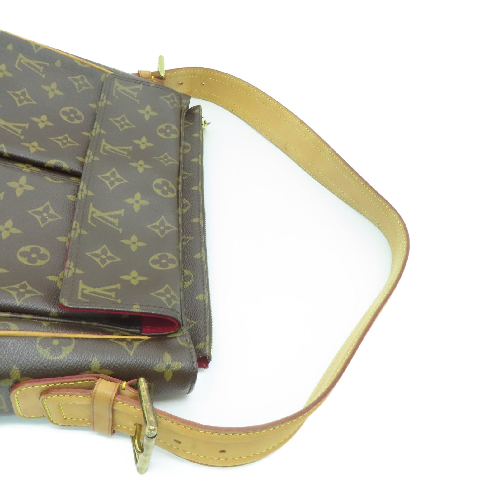LOUIS VUITTON Monogram Viva Cite GM Gold Buckle Hand Bag / Shoulder Bag Brown