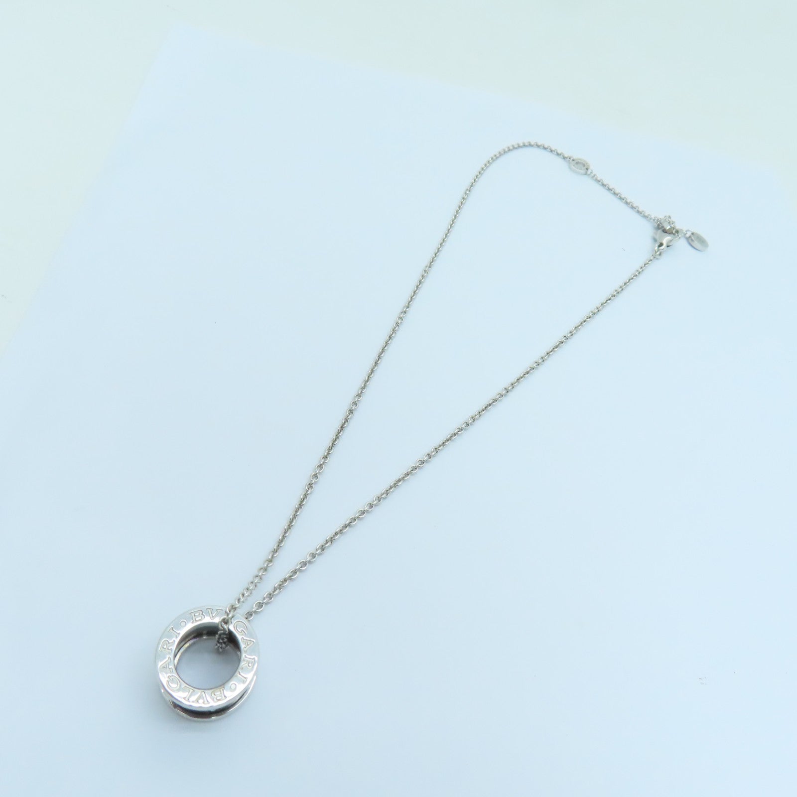BVLGARI 925純銀B.Zero Necklace銀扣項鍊黑色
