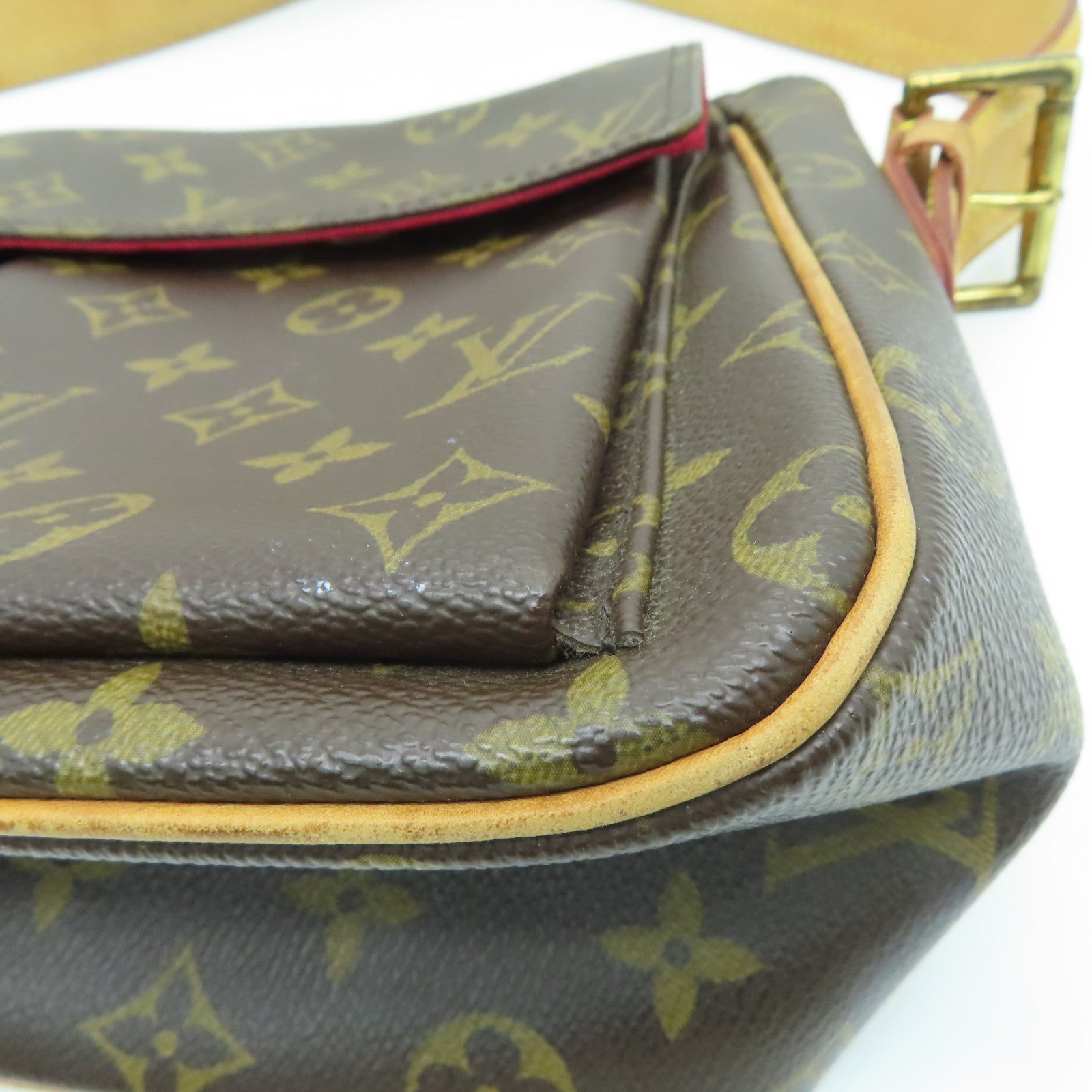 LOUIS VUITTON Monogram Viva Cite GM Gold Buckle Hand Bag / Shoulder Bag Brown