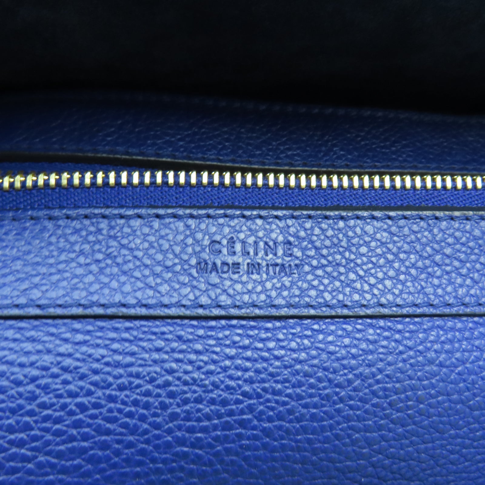 CELINE 牛皮皮革Tote Bag肩背袋藍色