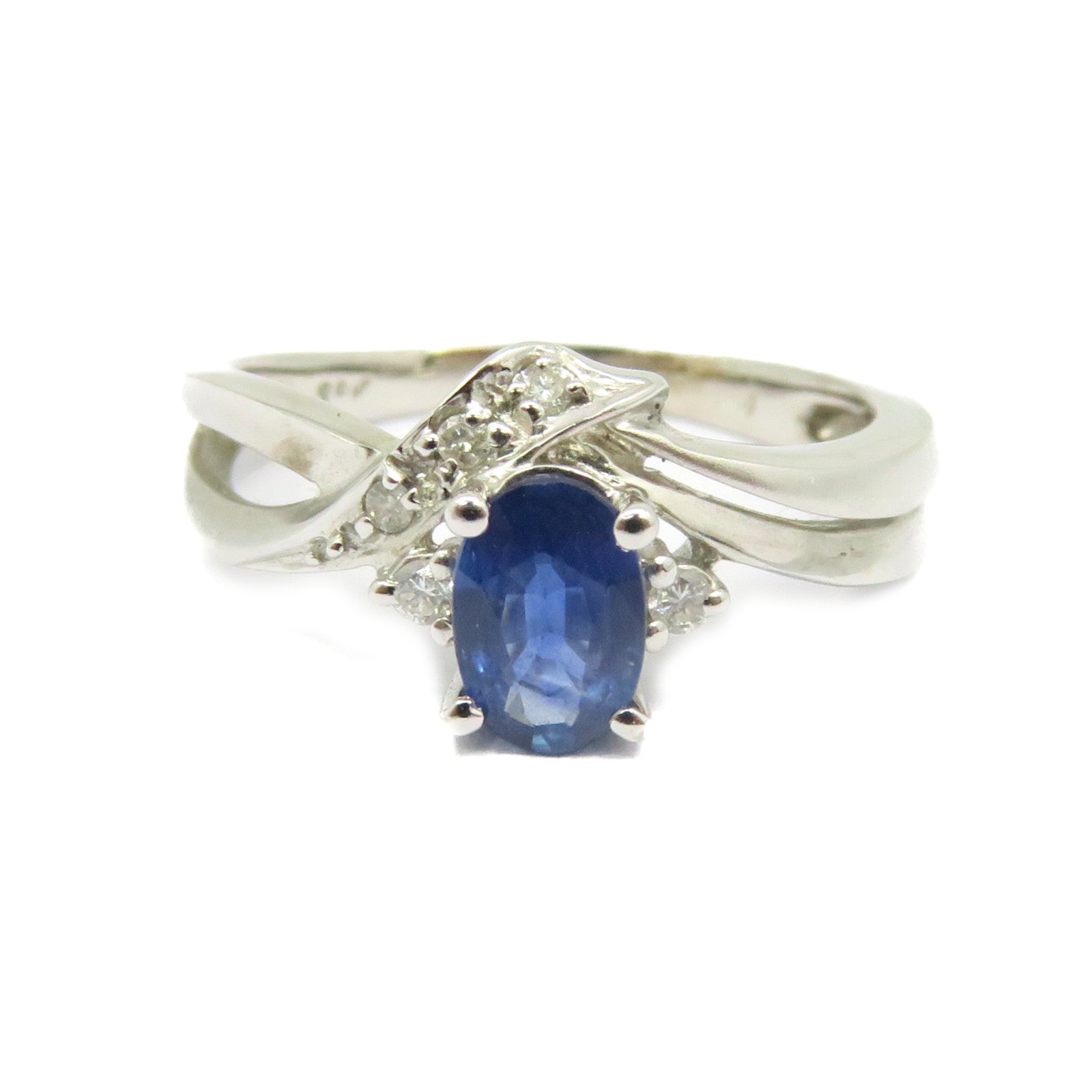 JEWELRY 【激減優惠】18K白金Sapphire Ring藍寶石戒指US#5.25