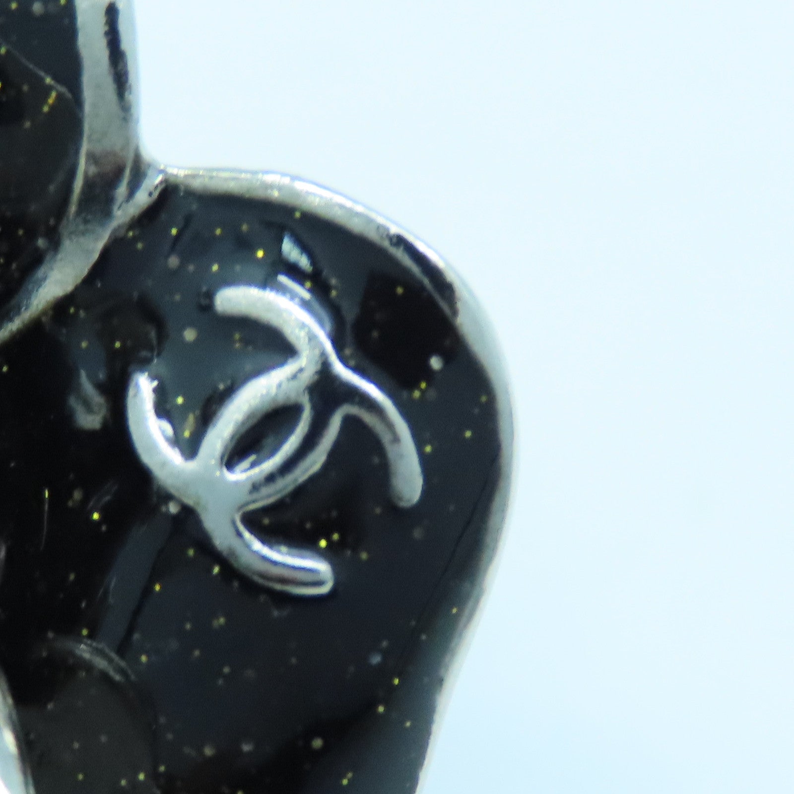 CHANEL 金属Metal Ring戒指黑色银色US#6.75