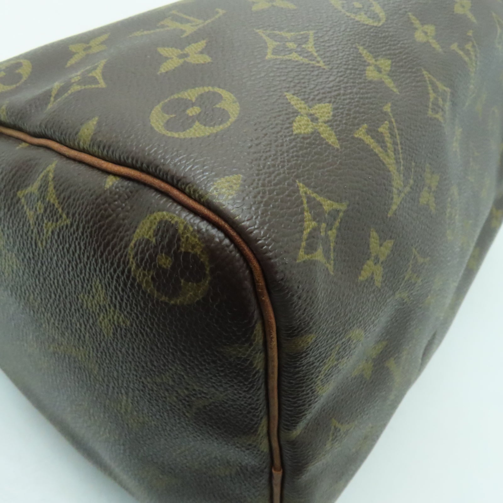 LOUIS VUITTON Monogram Speedy 35金扣手挽袋啡色
