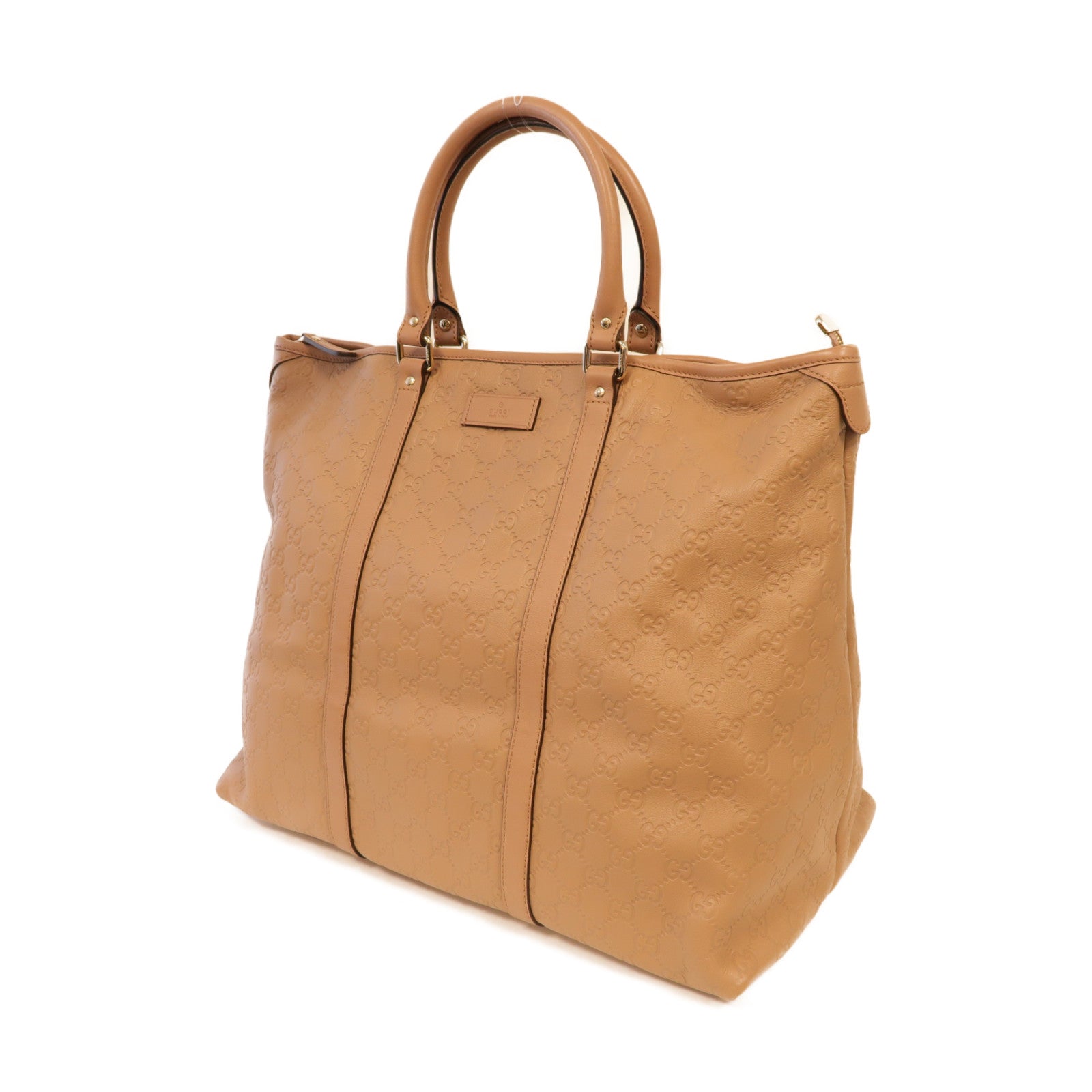 GUCCI 牛皮皮革Tote Bag金扣手挽袋粉紅色