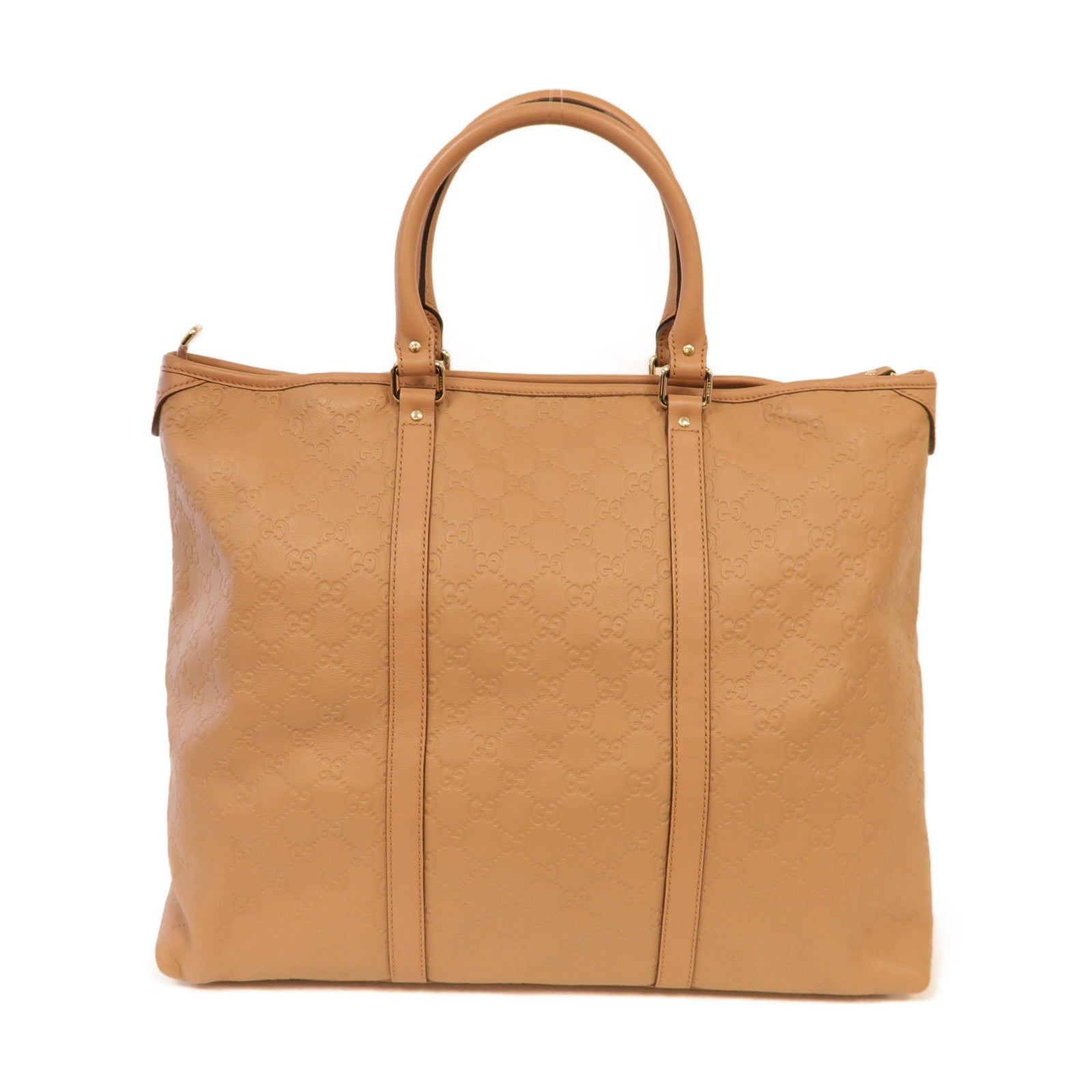 GUCCI 牛皮皮革Tote Bag金扣手挽袋粉紅色