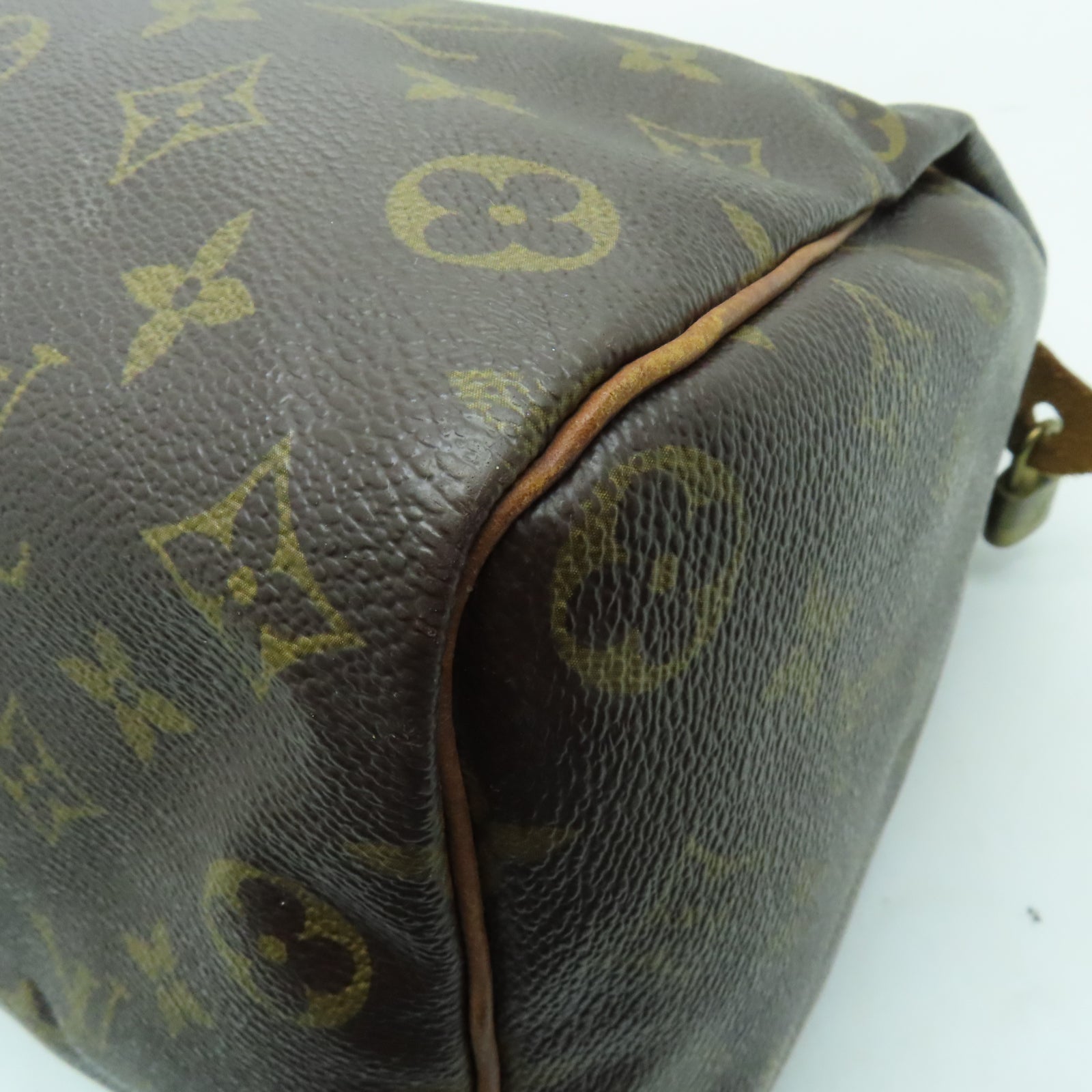LOUIS VUITTON Monogram Speedy 35金扣手挽袋啡色
