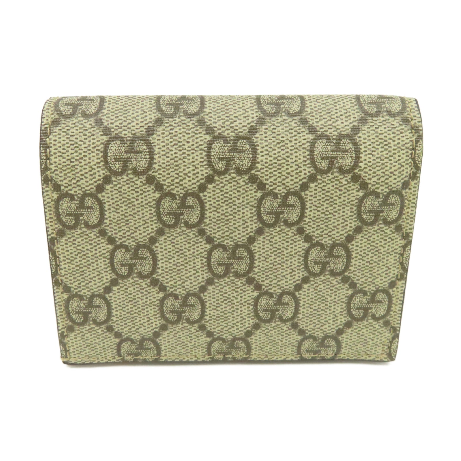GUCCI 塗層帆布Short Wallet錢包啡色/黃色