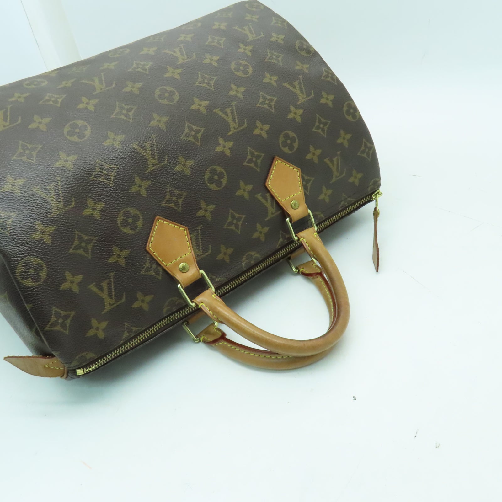LOUIS VUITTON Monogram Speedy 35金扣手挽袋啡色
