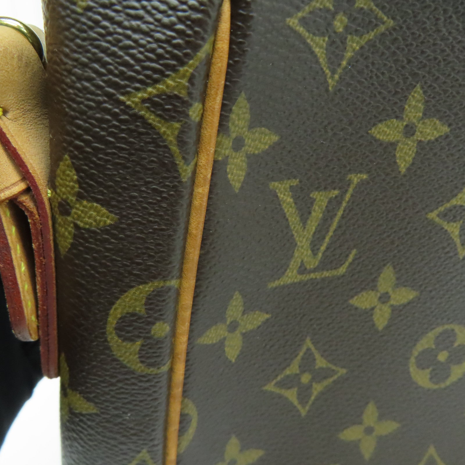 LOUIS VUITTON Monogram Viva Cite GM Gold Buckle Hand Bag / Shoulder Bag Brown