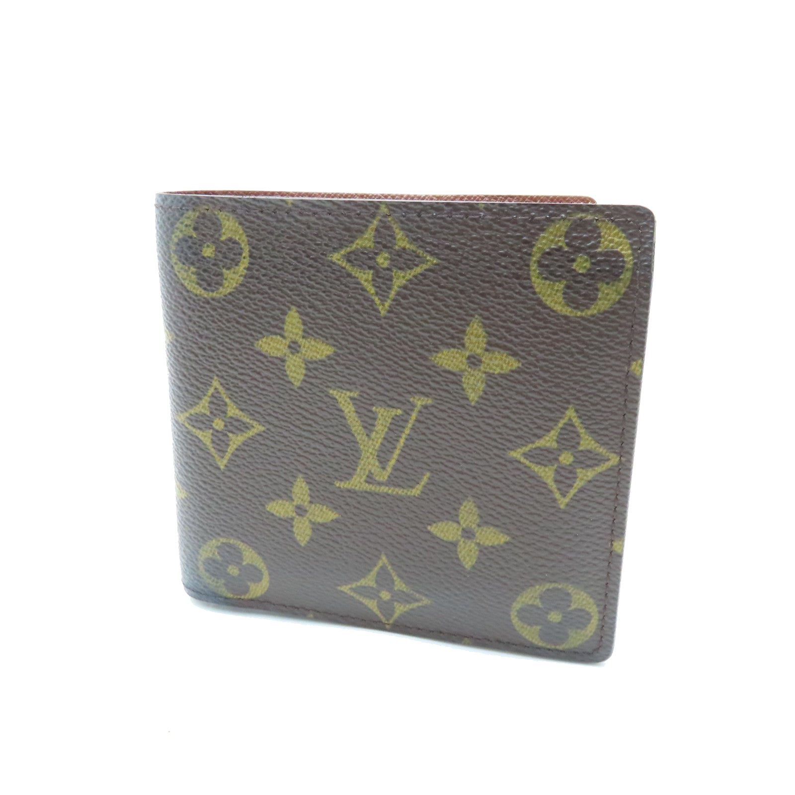 LOUIS VUITTON Monogram Multiple Wallet Gold Buckle Wallet Brown