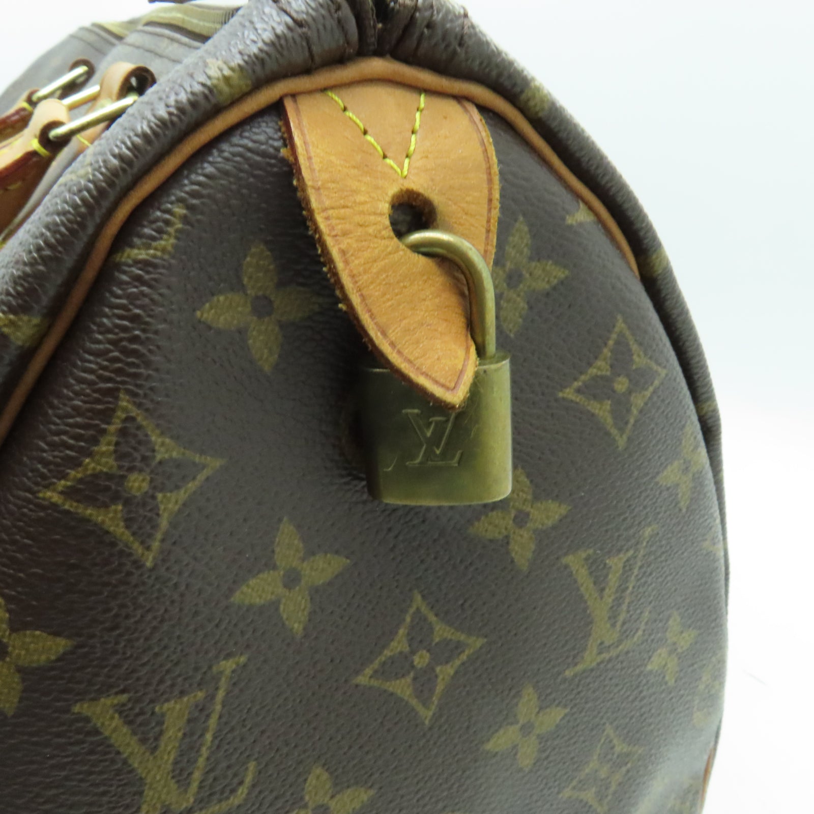 LOUIS VUITTON Monogram Speedy 35金扣手挽袋啡色