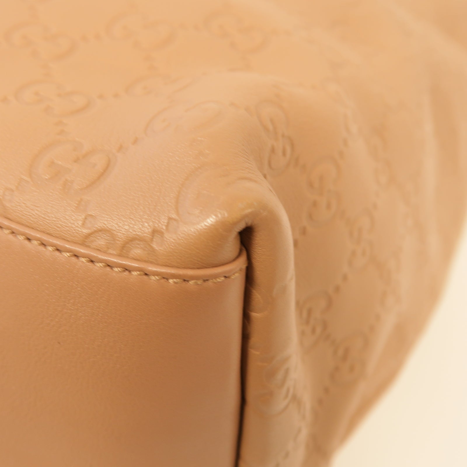 GUCCI 牛皮皮革Tote Bag金扣手挽袋粉紅色